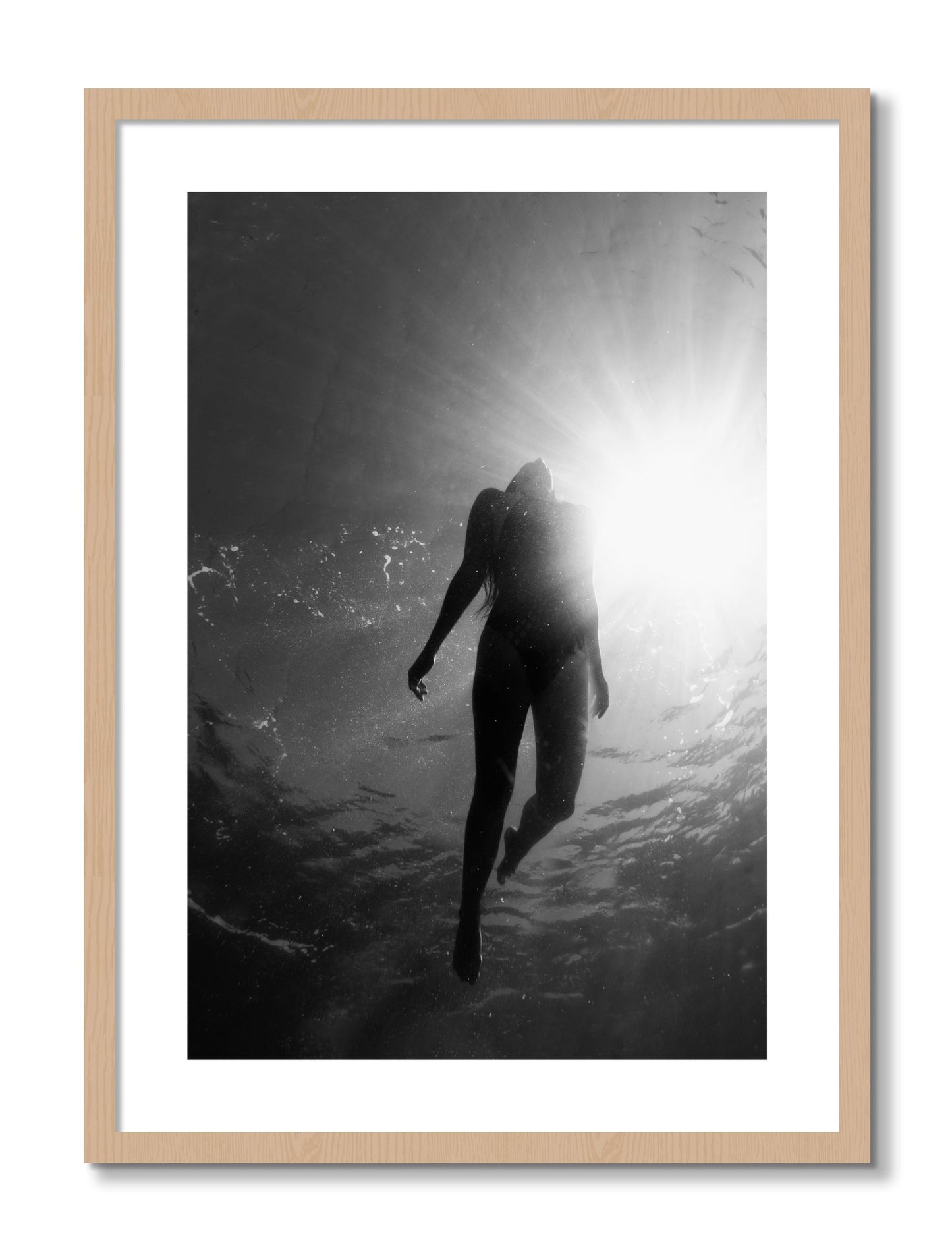 Framed photograph of Depth by Dylan Ozanich, Oak frame, Borders