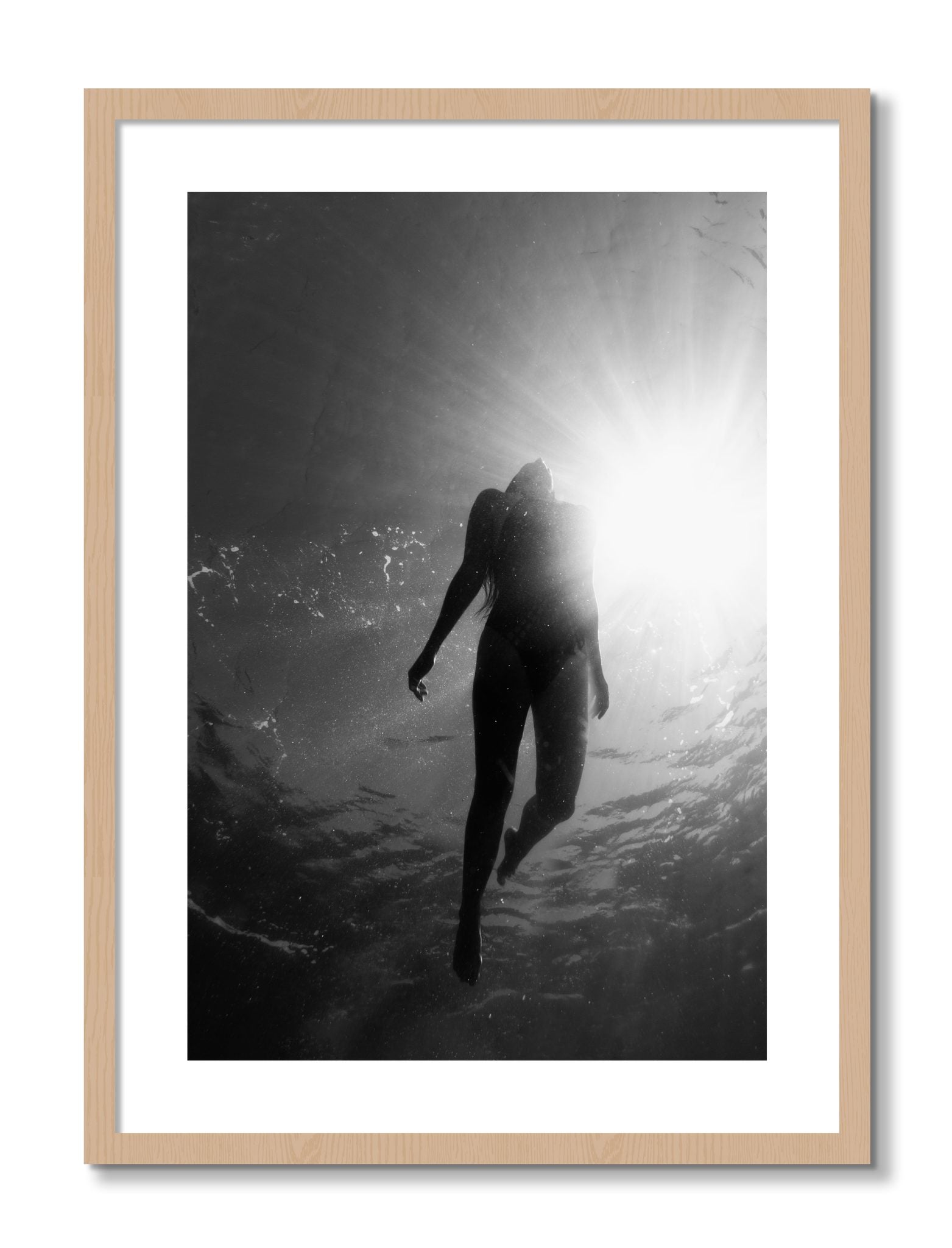 Framed photograph of Depth by Dylan Ozanich, Oak frame, Borders