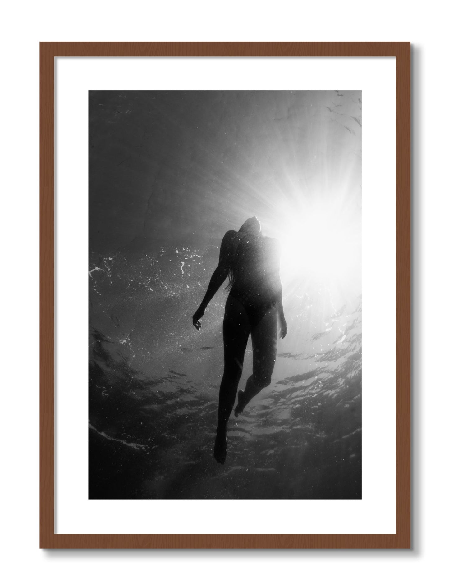 Framed photograph of Depth by Dylan Ozanich, Walnut frame, Borders