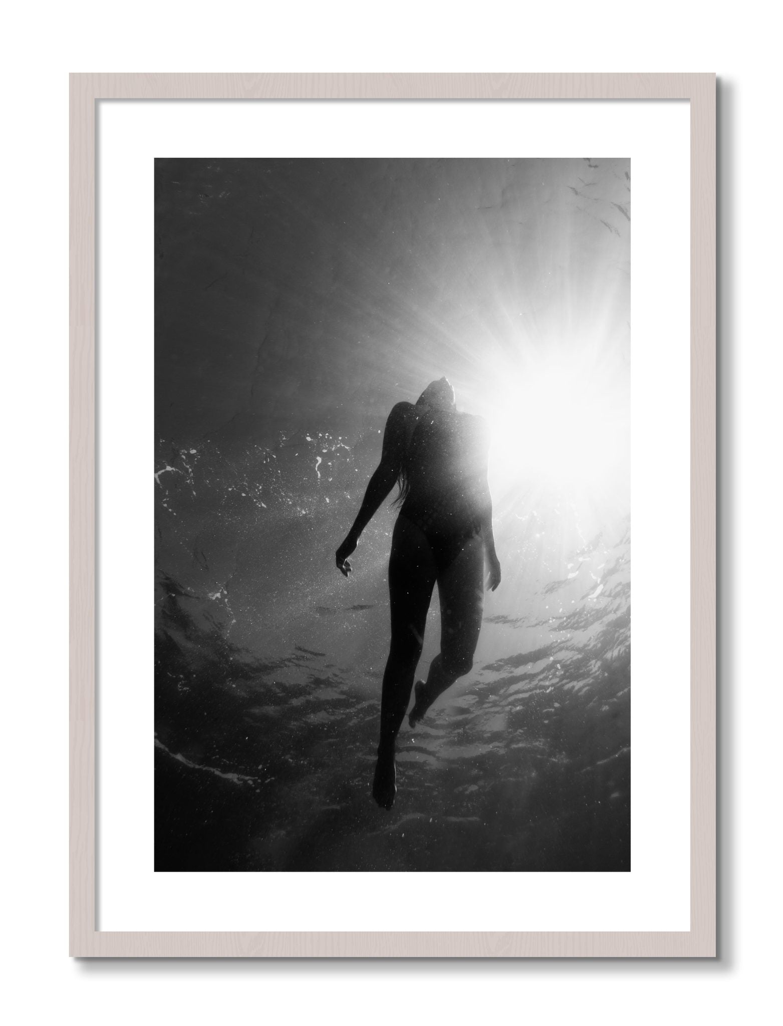 Framed photograph of Depth by Dylan Ozanich, White Maple frame, Borders