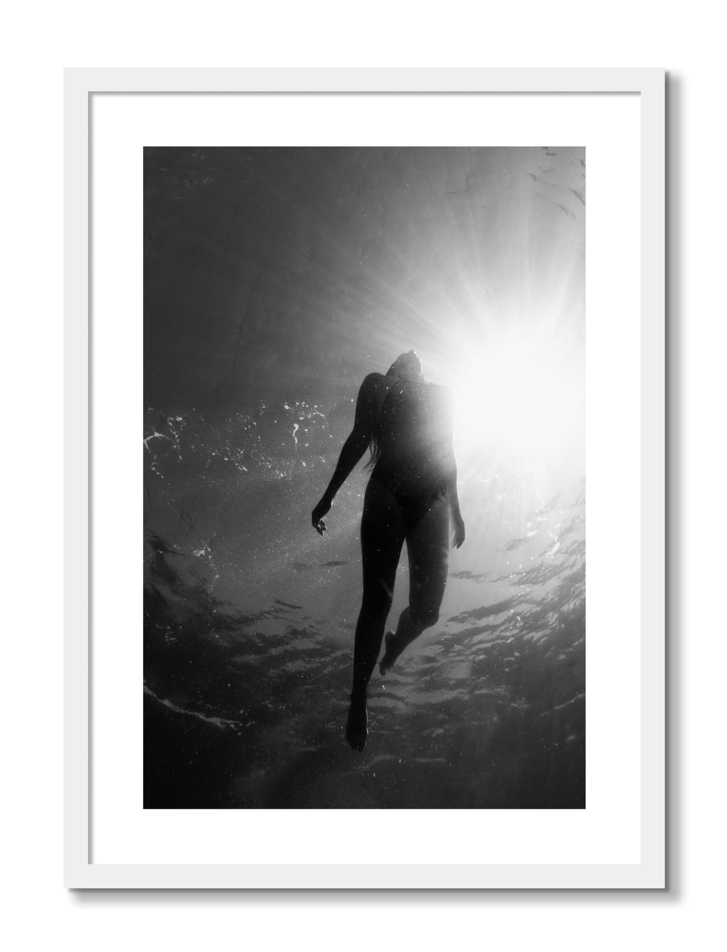 Framed photograph of Depth by Dylan Ozanich, White frame, Borders
