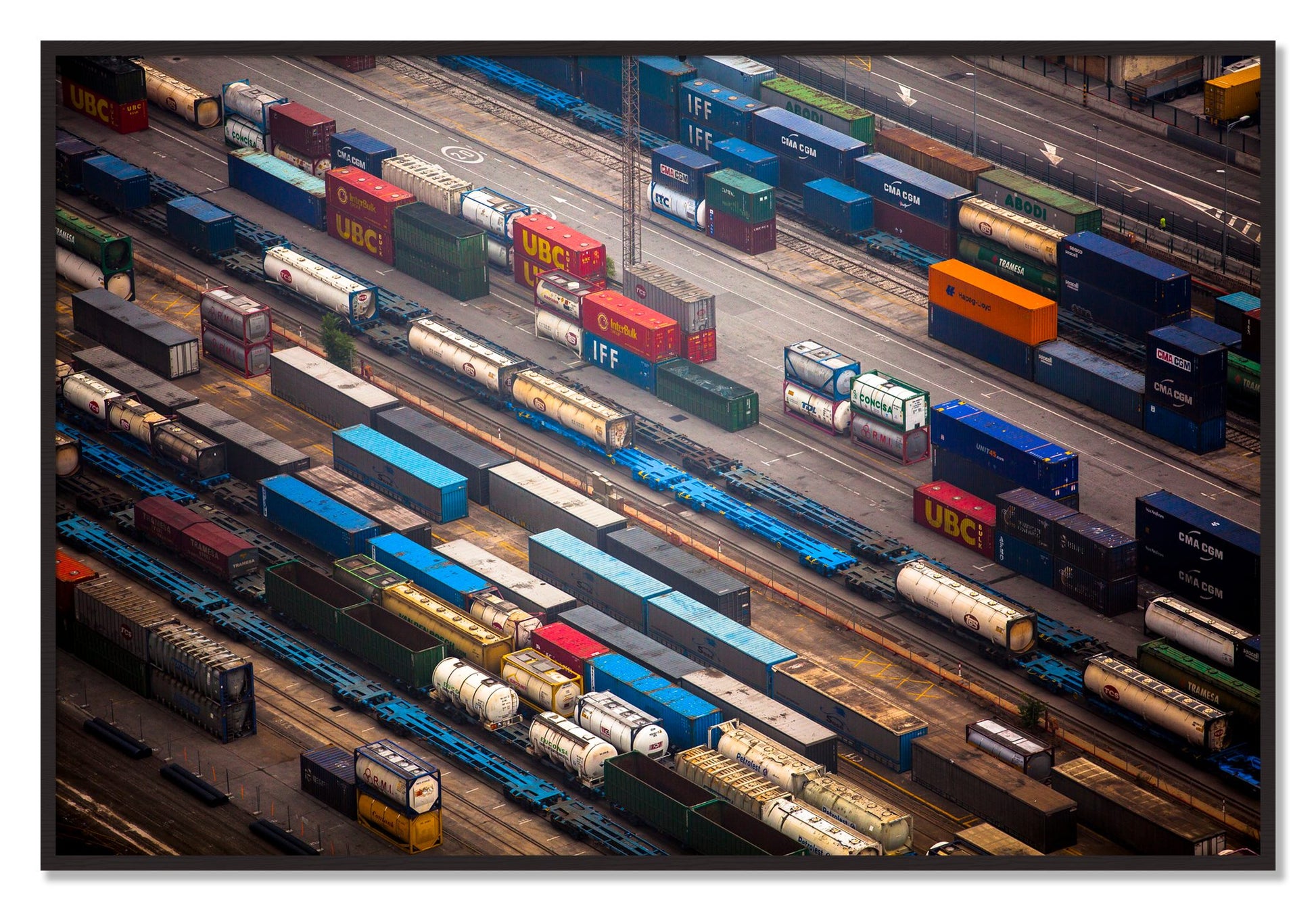 Framed photograph of Distribute by Dylan Ozanich, Black Walnut frame, Full Bleed