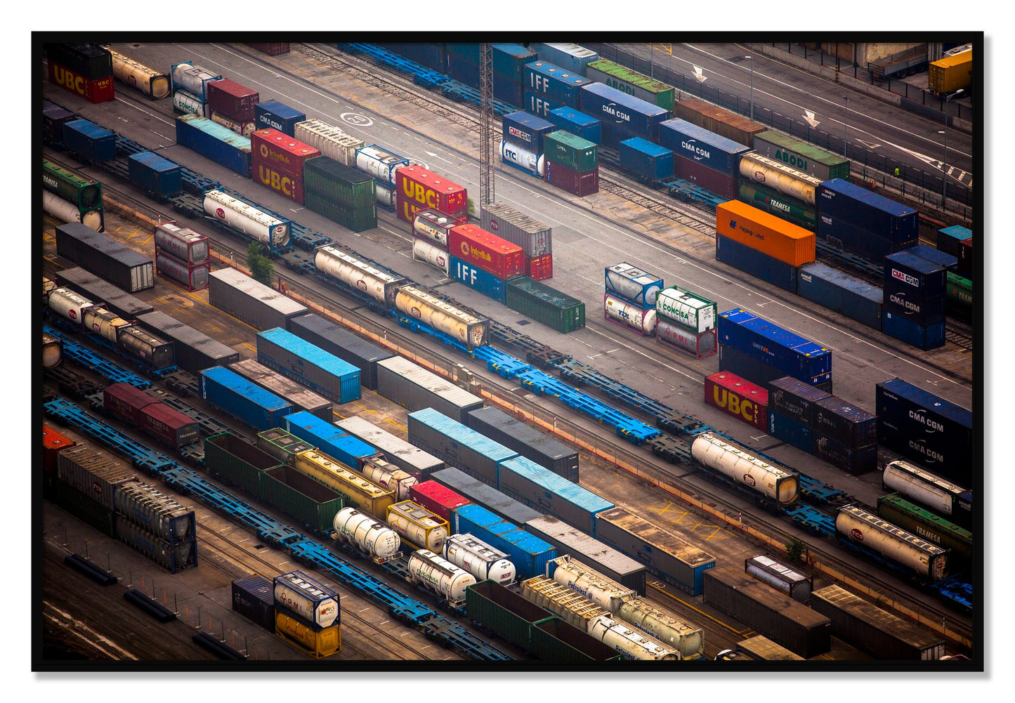 Framed photograph of Distribute by Dylan Ozanich, Black frame, Full Bleed