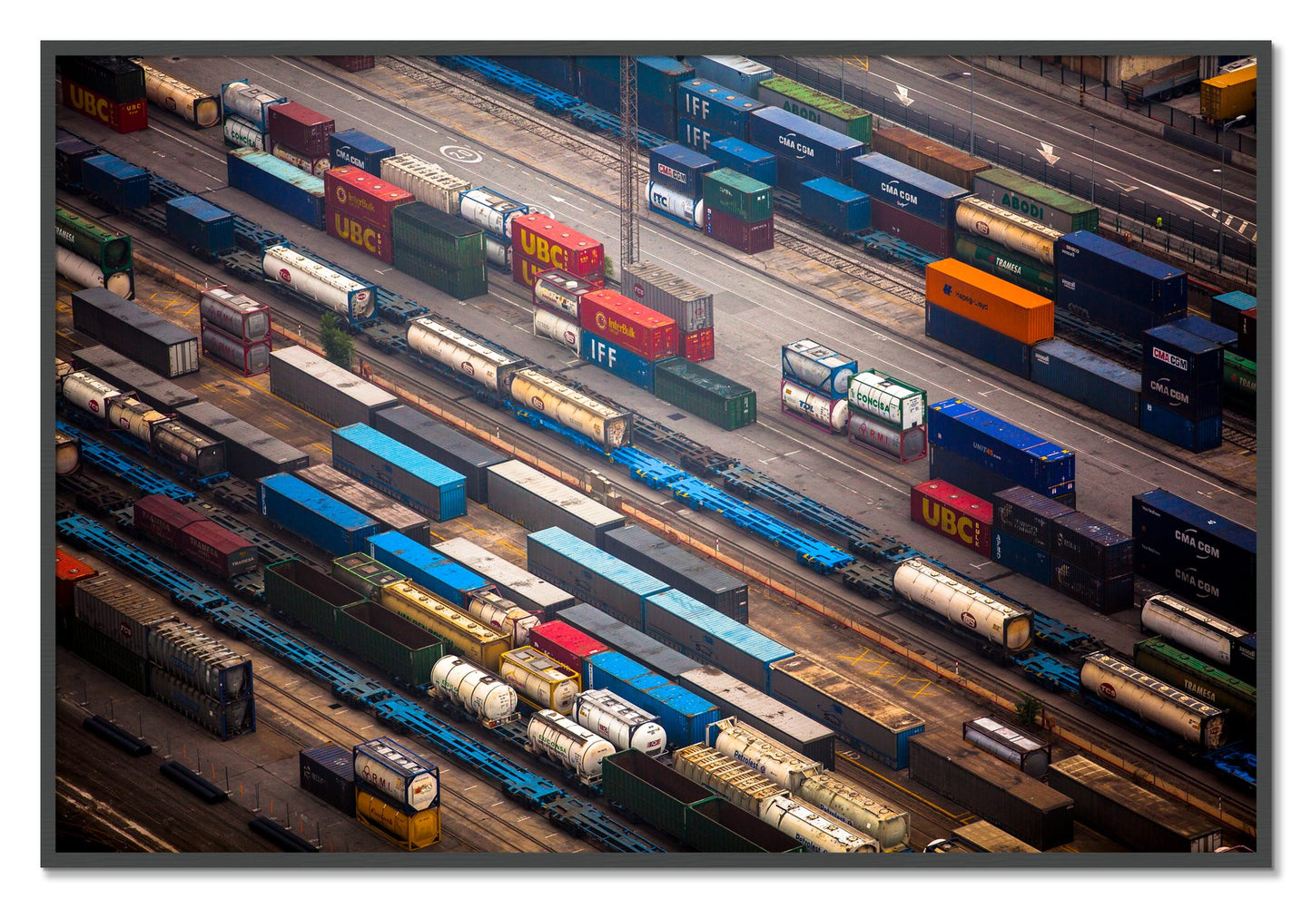 Framed photograph of Distribute by Dylan Ozanich, Grey frame, Full Bleed