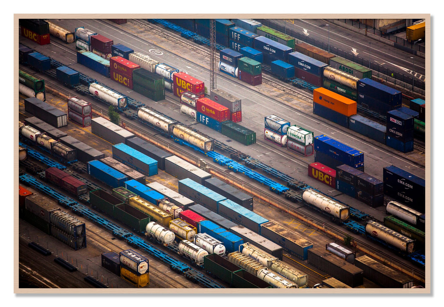 Framed photograph of Distribute by Dylan Ozanich, Maple frame, Full Bleed