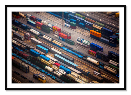 Framed photograph of Distribute by Dylan Ozanich, Black frame, Borders