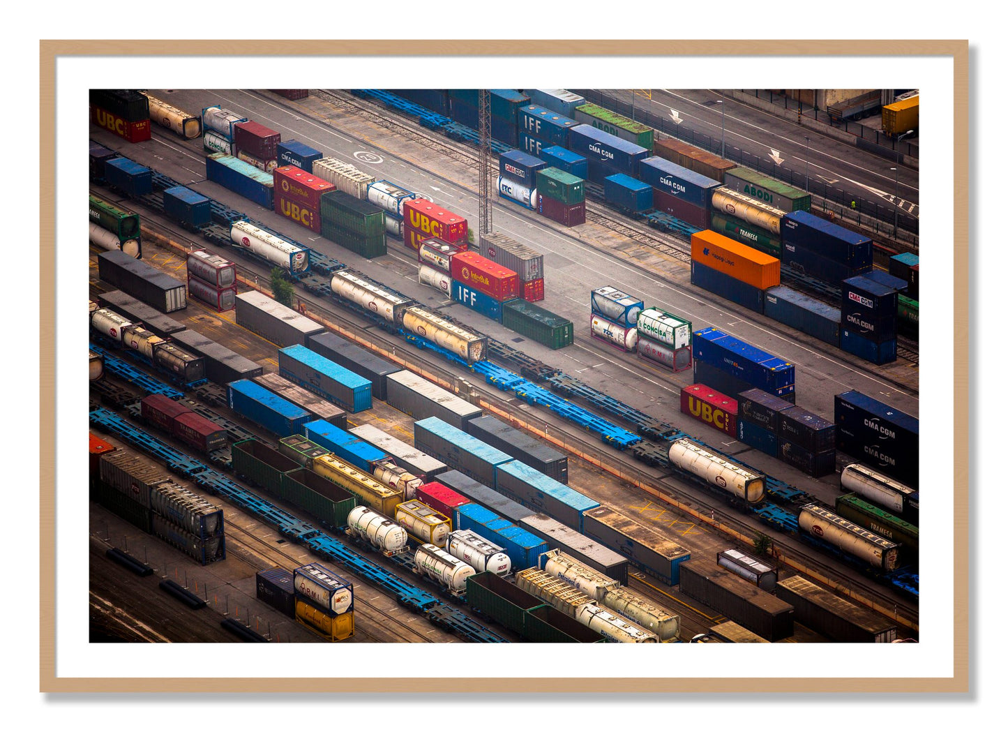Framed photograph of Distribute by Dylan Ozanich, Oak frame, Borders