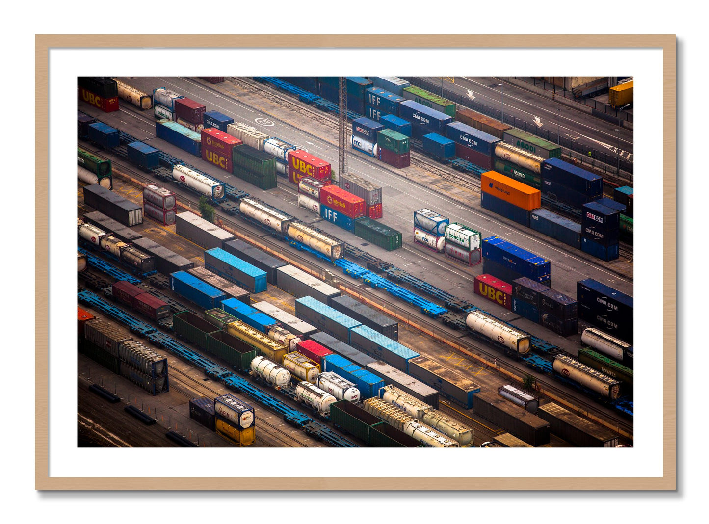 Framed photograph of Distribute by Dylan Ozanich, Oak frame, Borders