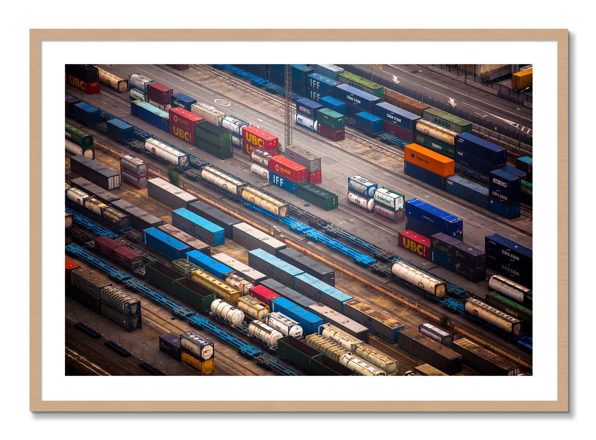 Framed photograph of Distribute by Dylan Ozanich, Oak frame, Borders