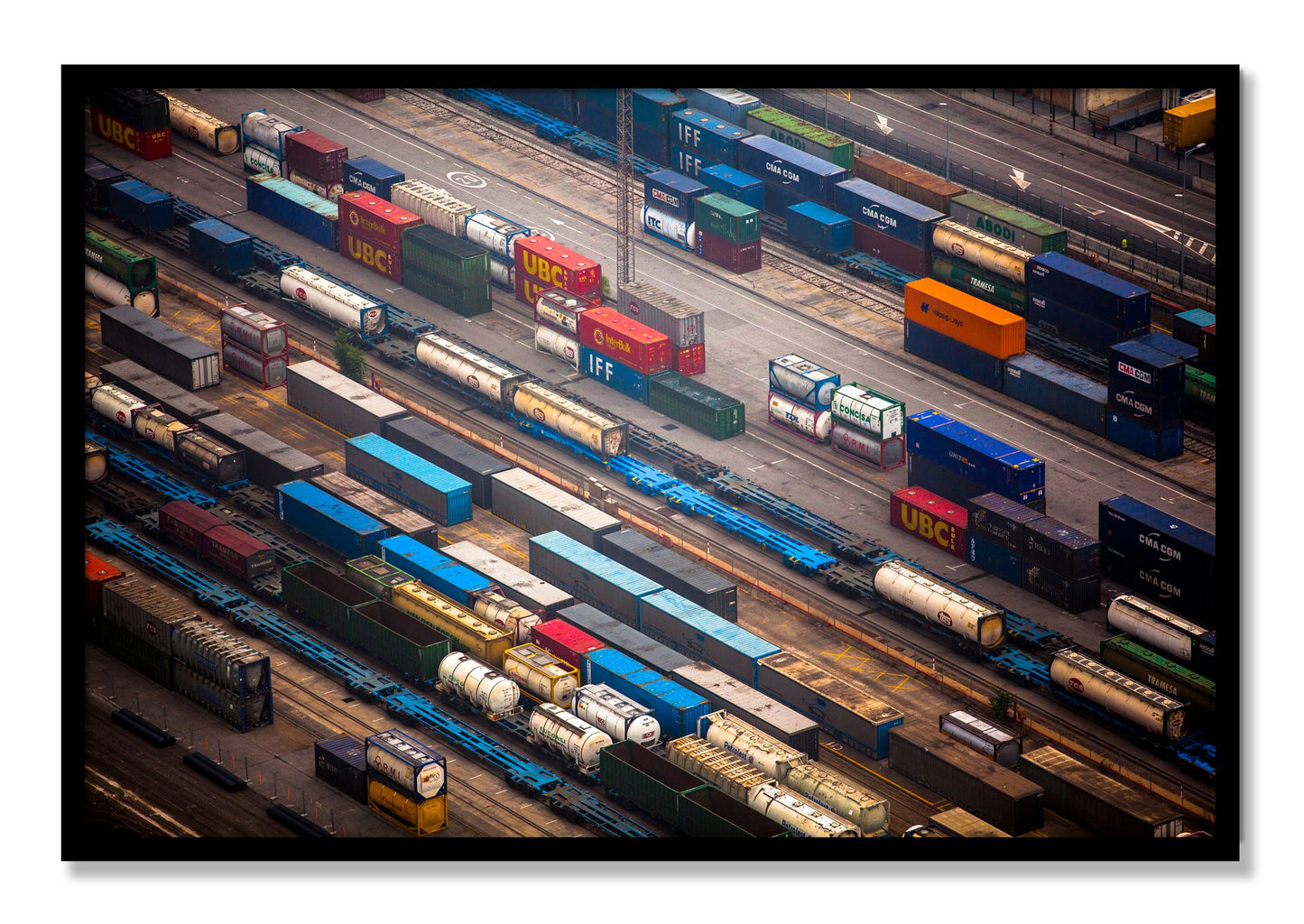 Framed photograph of Distribute by Dylan Ozanich, Black frame, Full Bleed