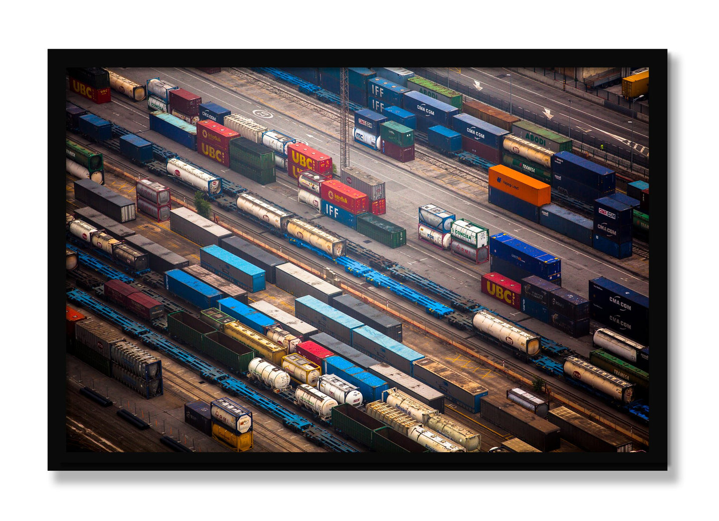 Framed photograph of Distribute by Dylan Ozanich, Black frame, Full Bleed