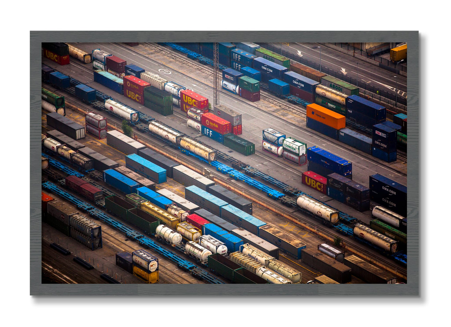Framed photograph of Distribute by Dylan Ozanich, Grey frame, Full Bleed