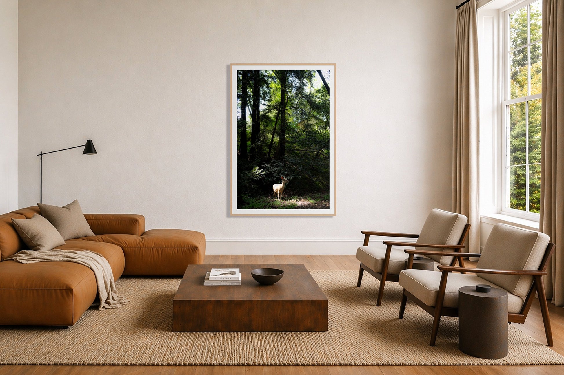 Framed photograph of Doe by Dylan Ozanich displayed on a wall
