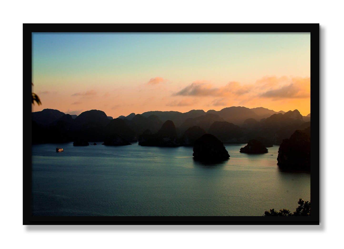 Framed photograph of Dusk At Sea by Dylan Ozanich, Black frame, Full Bleed