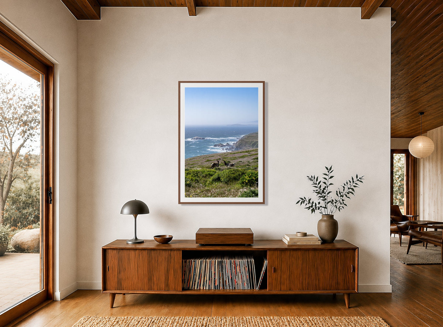 Framed photograph of Elk On The Bluff by Dylan Ozanich displayed on a wall