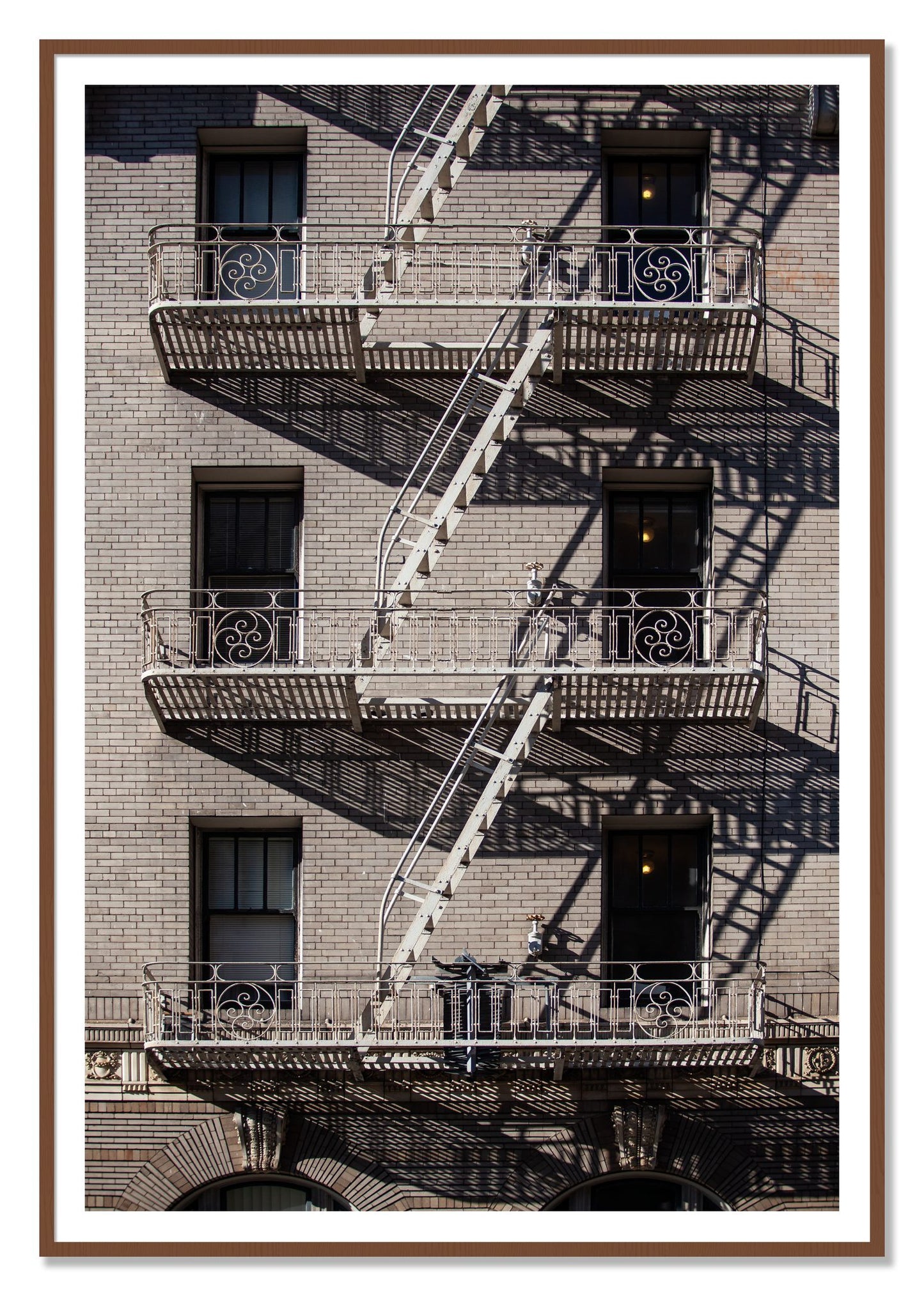 Escape by Dylan Ozanich, 48×72 print with a White Border in a Walnut frame