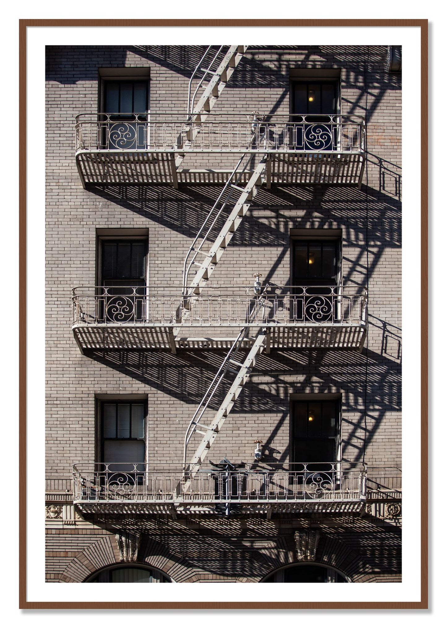 Framed photograph of Escape by Dylan Ozanich, Walnut frame, Borders