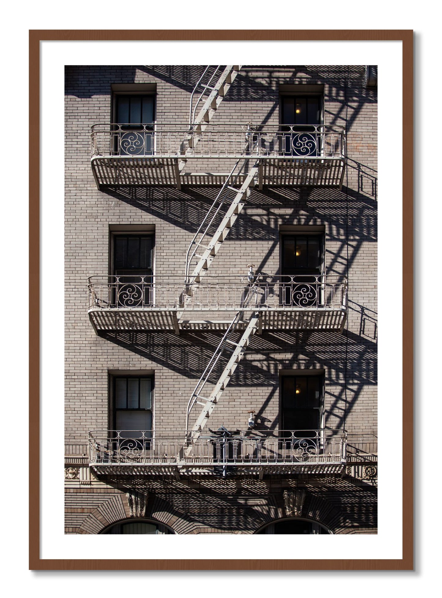 Framed photograph of Escape by Dylan Ozanich, Walnut frame, Borders