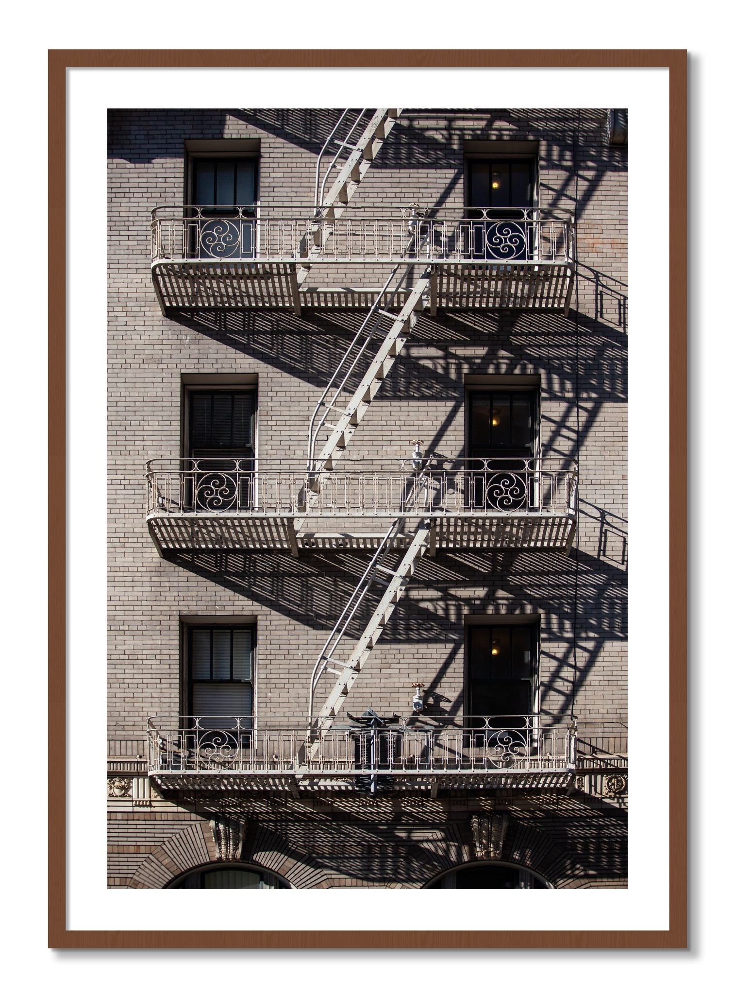 Framed photograph of Escape by Dylan Ozanich, Walnut frame, Borders