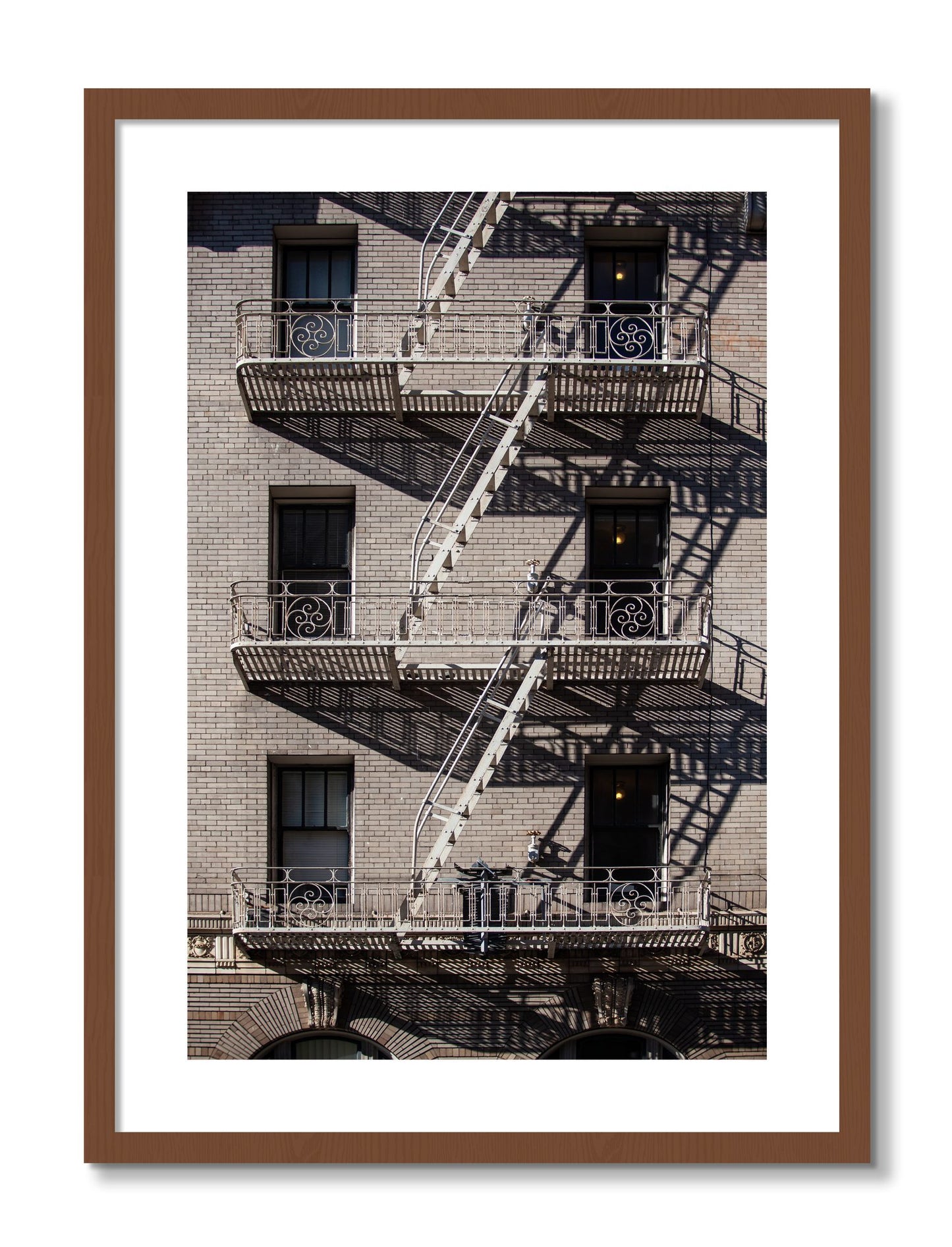 Framed photograph of Escape by Dylan Ozanich, Walnut frame, Borders