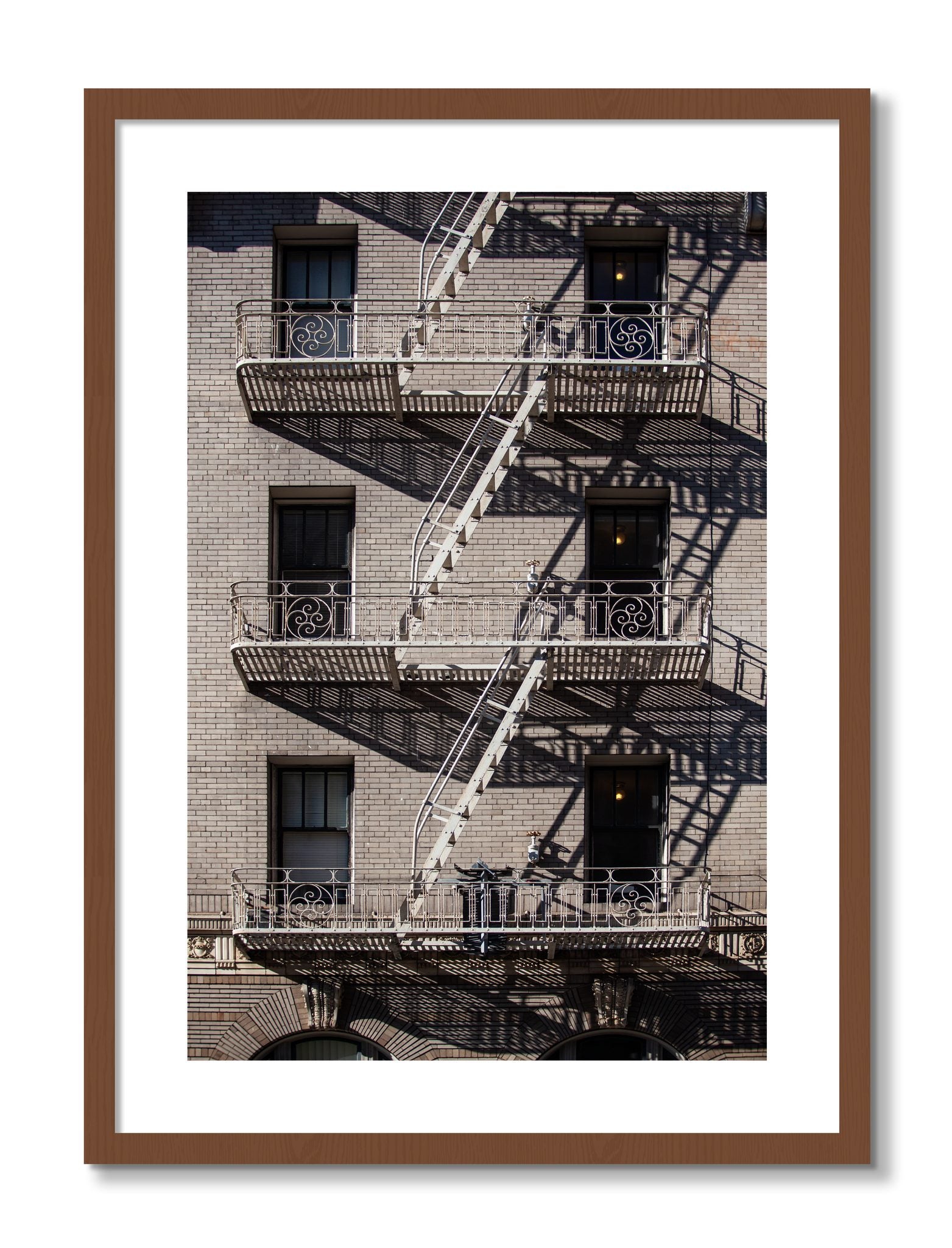 Framed photograph of Escape by Dylan Ozanich, Walnut frame, Borders