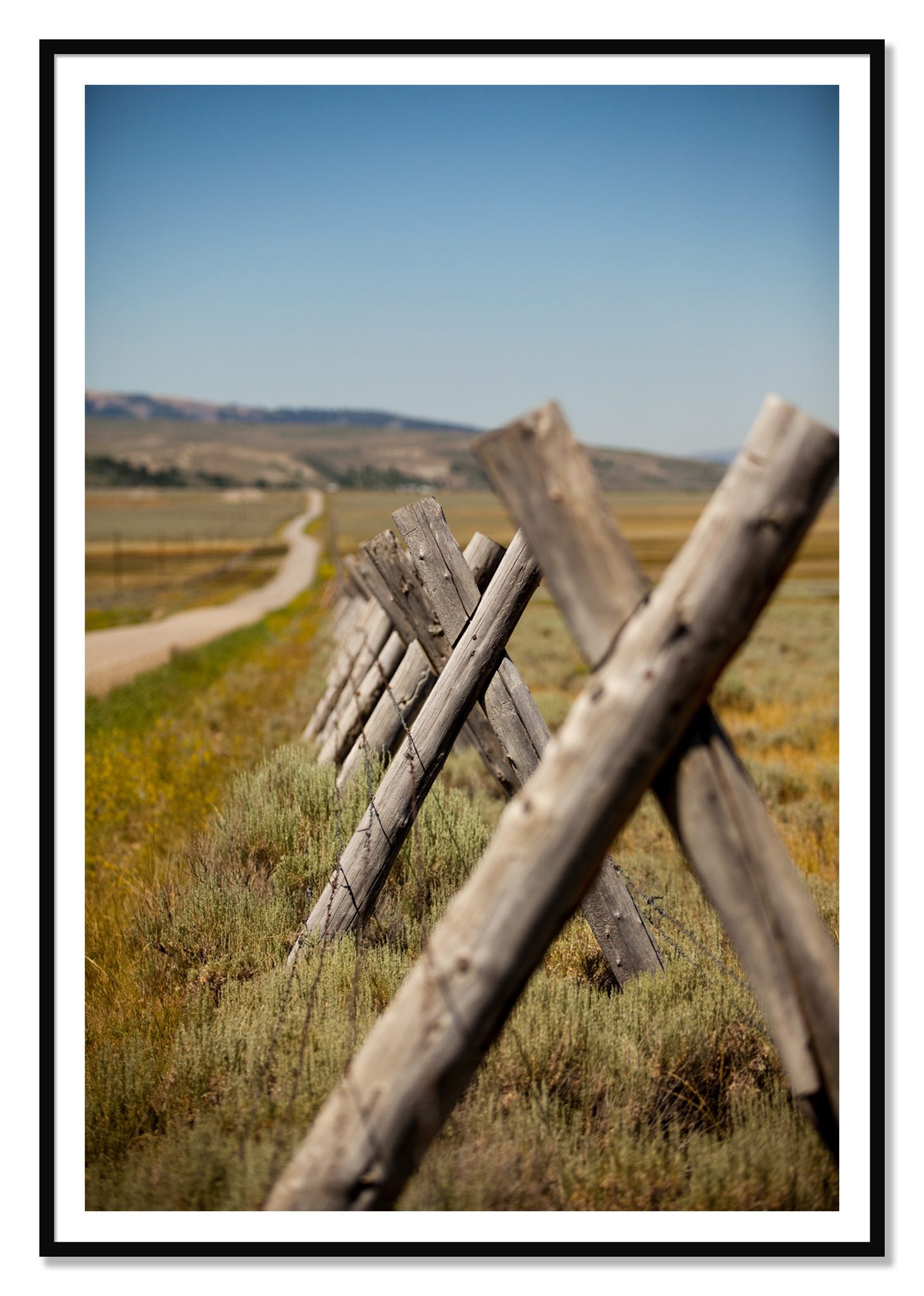 Exit Zero by Dylan Ozanich, 48×72 print with a White Border in a Black frame