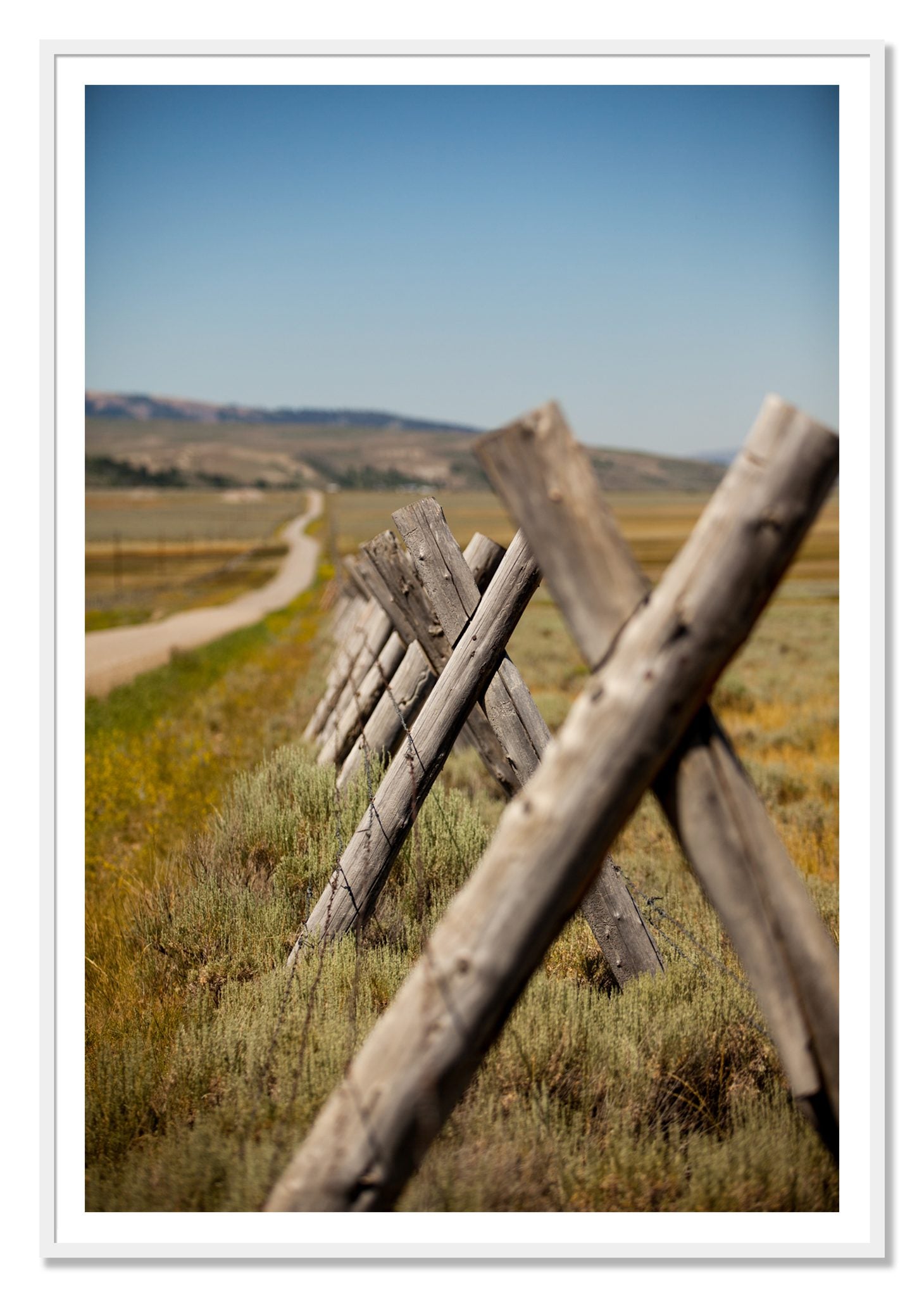 Exit Zero by Dylan Ozanich, 48×72 print with a White Border in a White frame