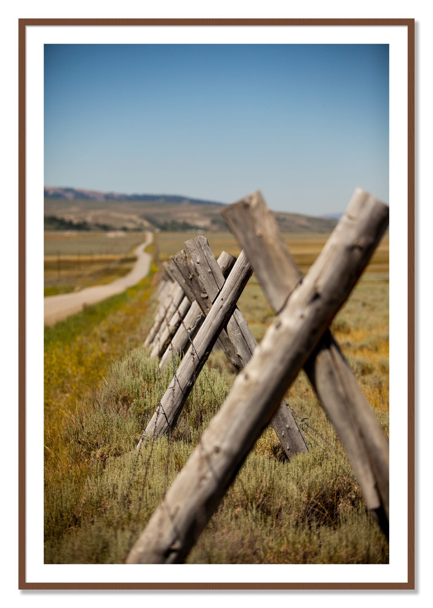 Framed photograph of Exit Zero by Dylan Ozanich, Walnut frame, Borders