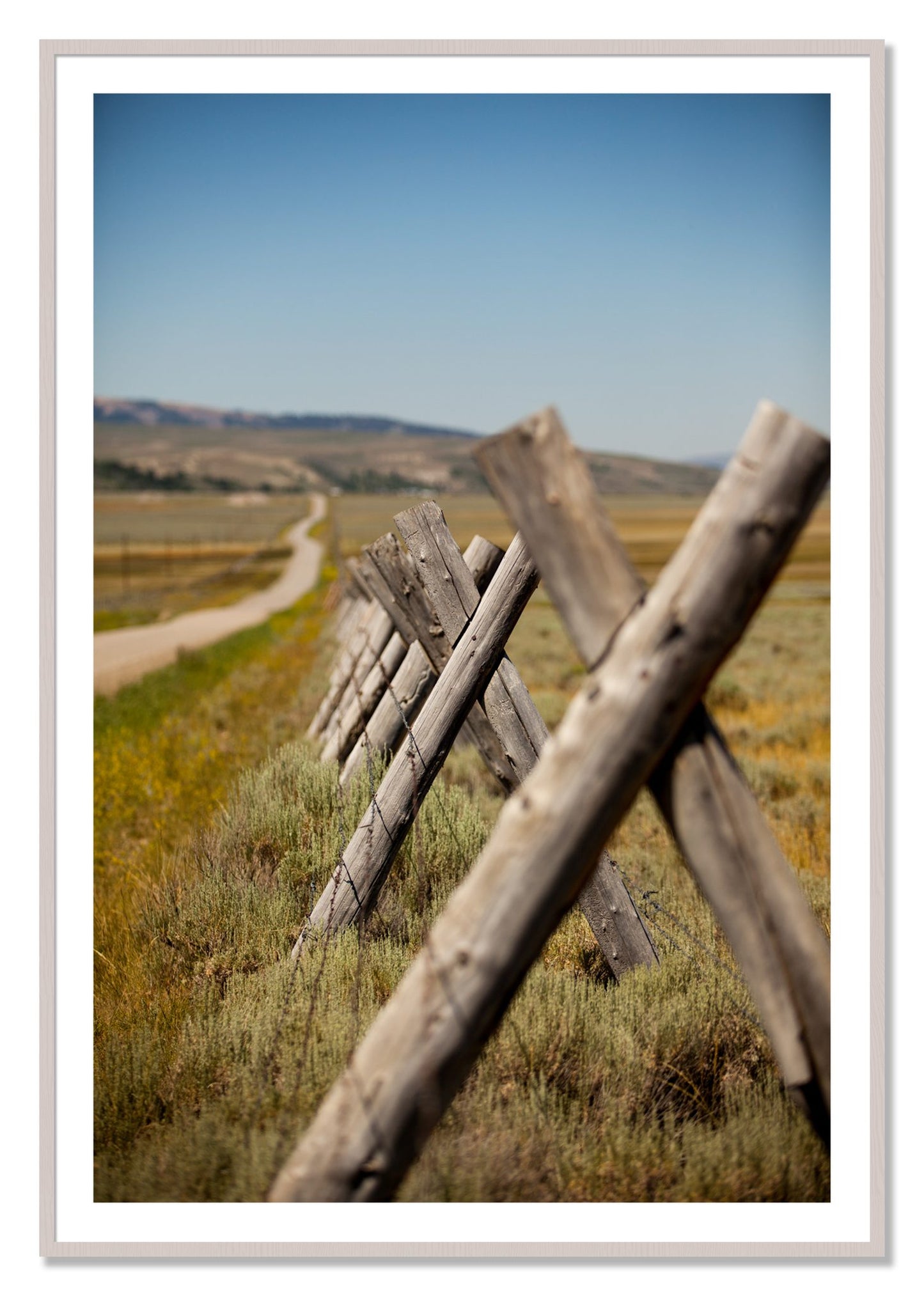 Framed photograph of Exit Zero by Dylan Ozanich, White Maple frame, Borders