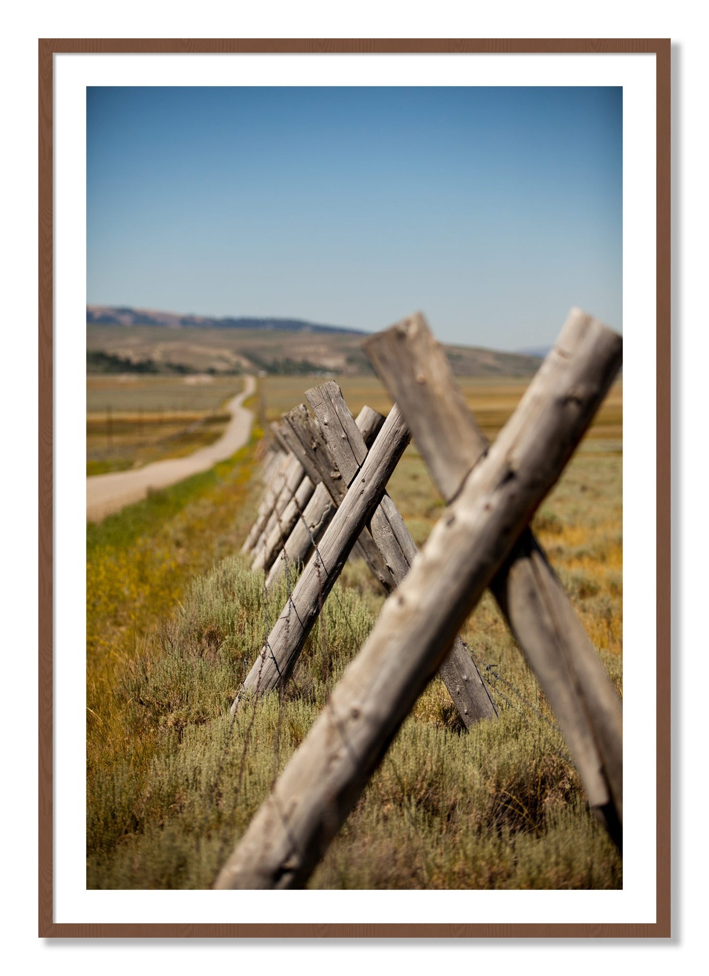 Framed photograph of Exit Zero by Dylan Ozanich, Walnut frame, Borders