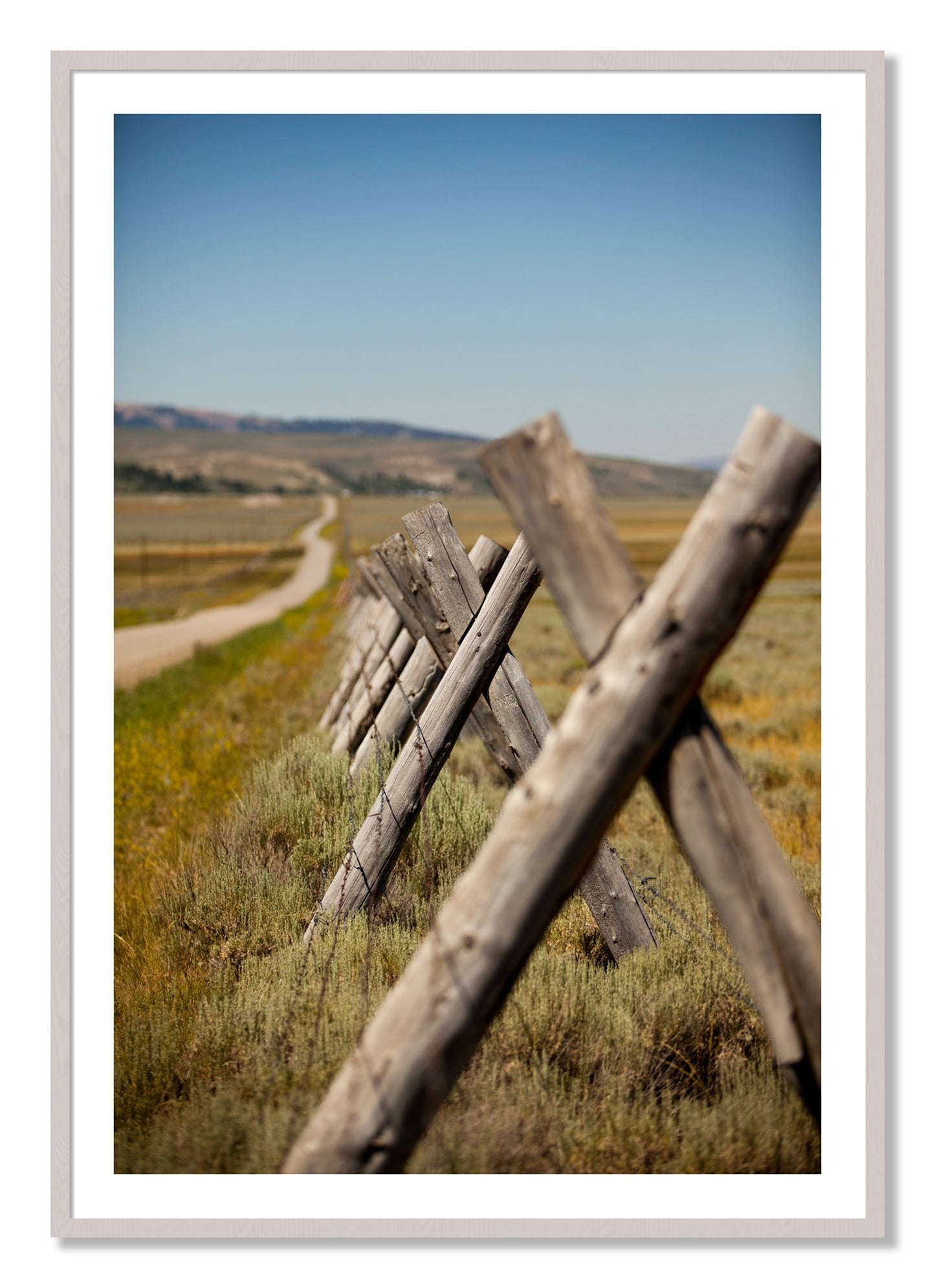 Framed photograph of Exit Zero by Dylan Ozanich, White Maple frame, Borders