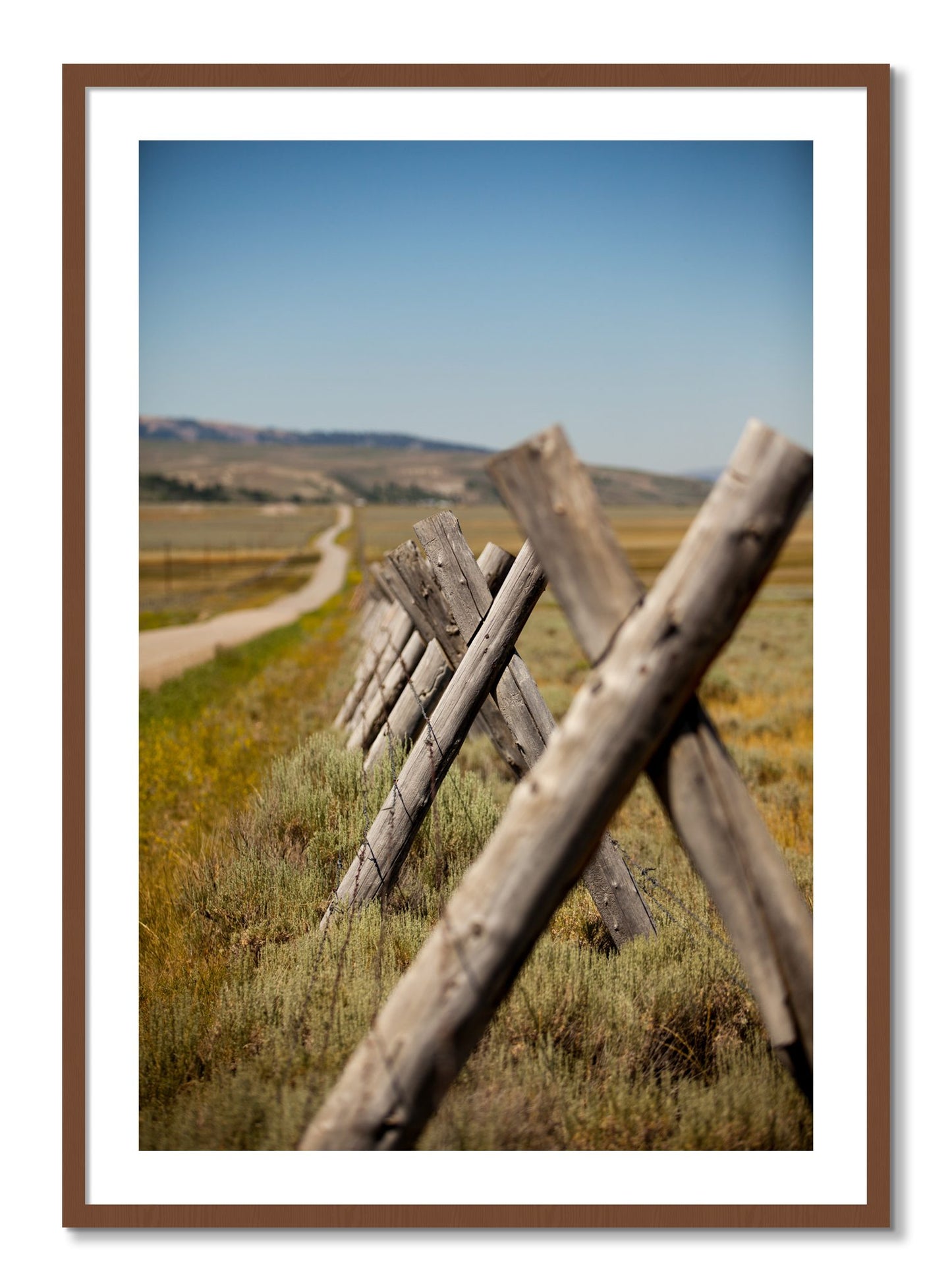 Framed photograph of Exit Zero by Dylan Ozanich, Walnut frame, Borders