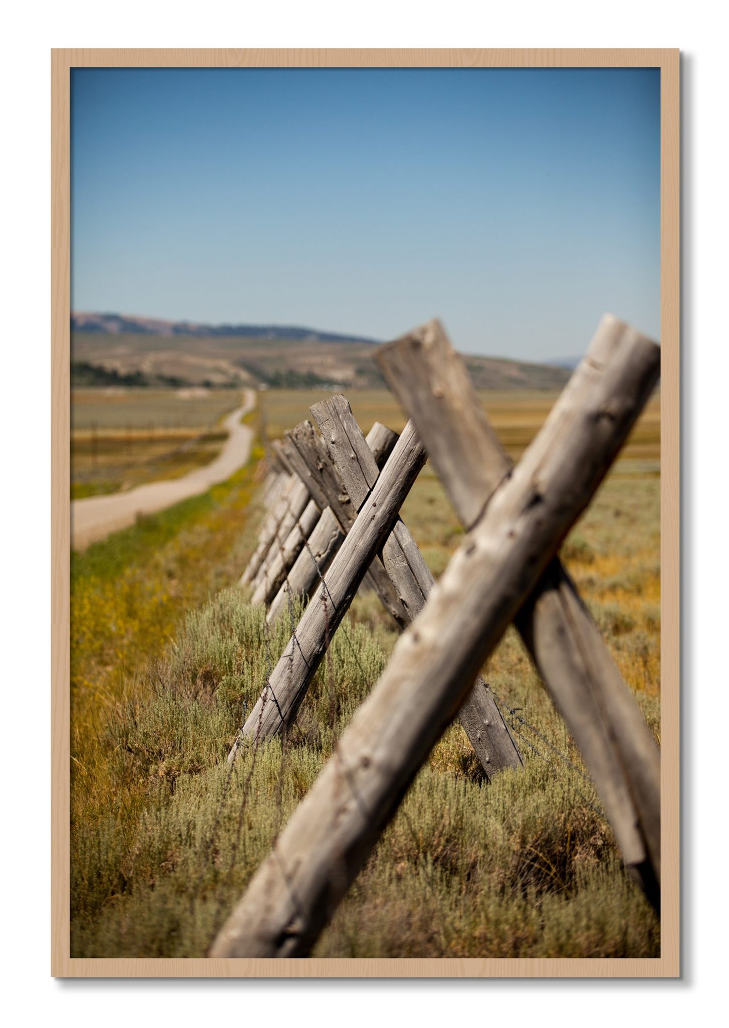 Framed photograph of Exit Zero by Dylan Ozanich, Oak frame, Full Bleed