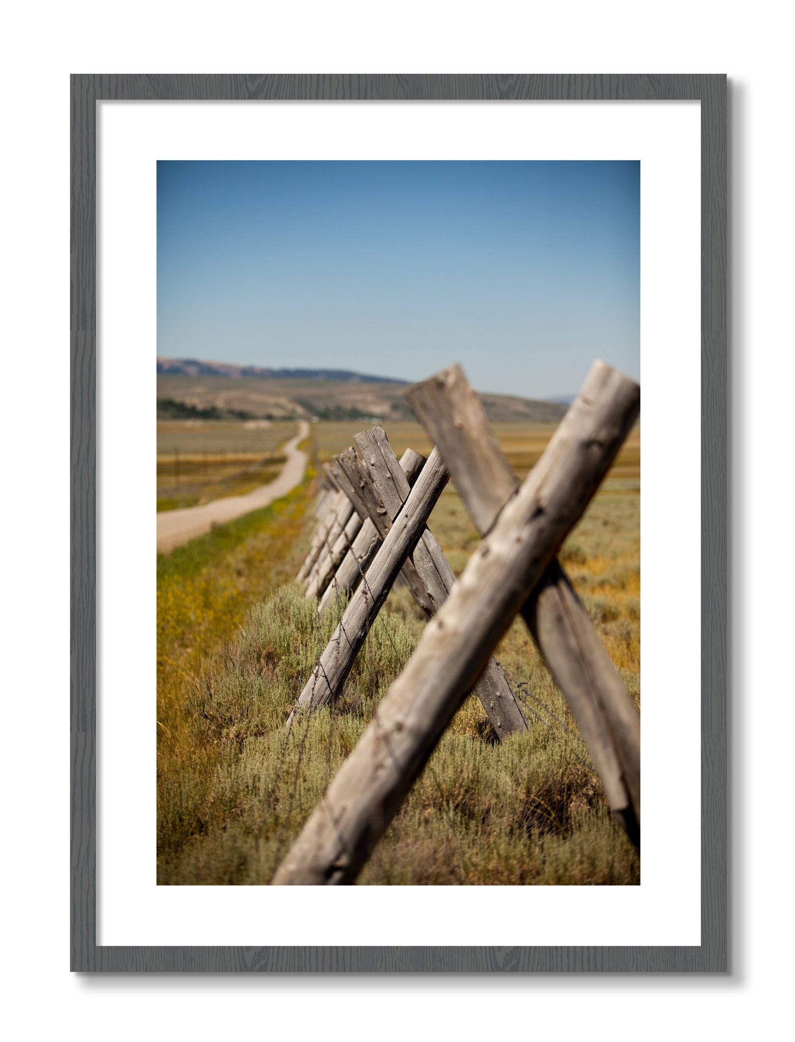 Framed photograph of Exit Zero by Dylan Ozanich, Grey frame, Borders