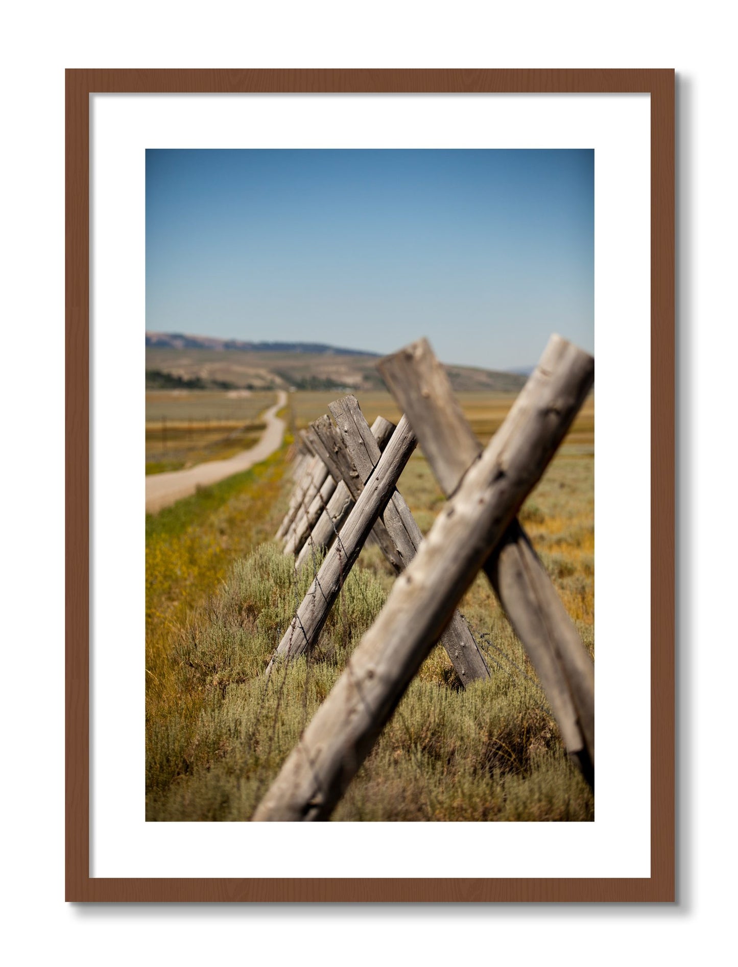 Framed photograph of Exit Zero by Dylan Ozanich, Walnut frame, Borders