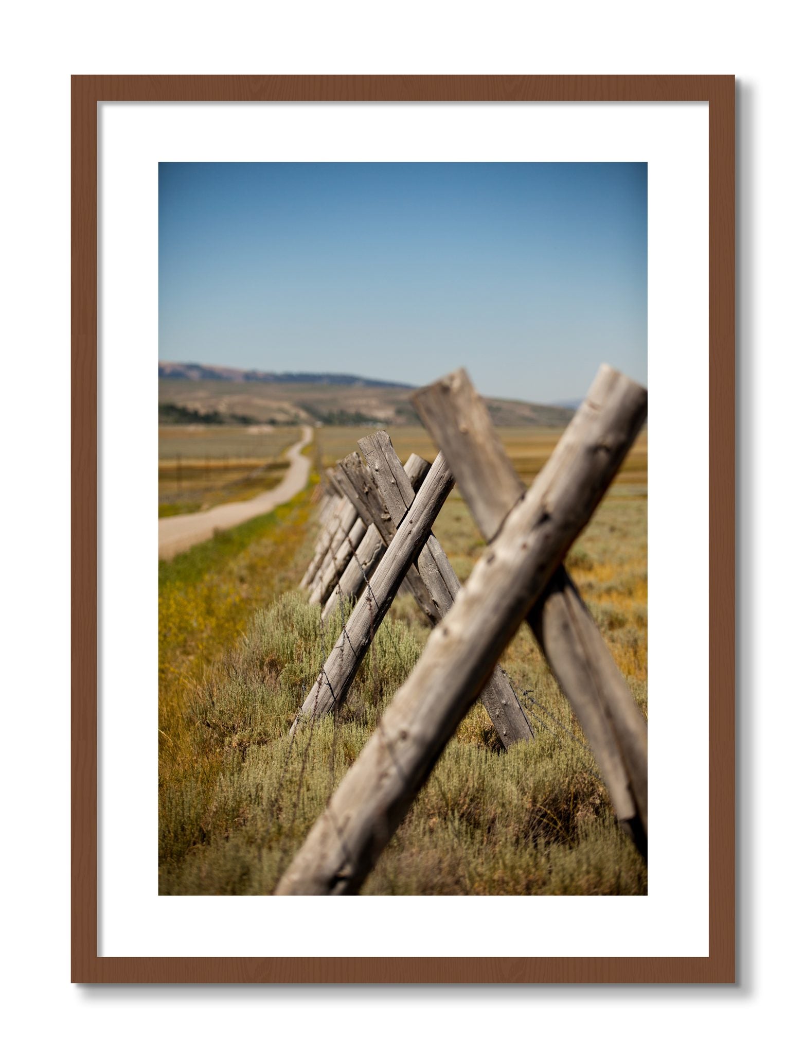Framed photograph of Exit Zero by Dylan Ozanich, Walnut frame, Borders