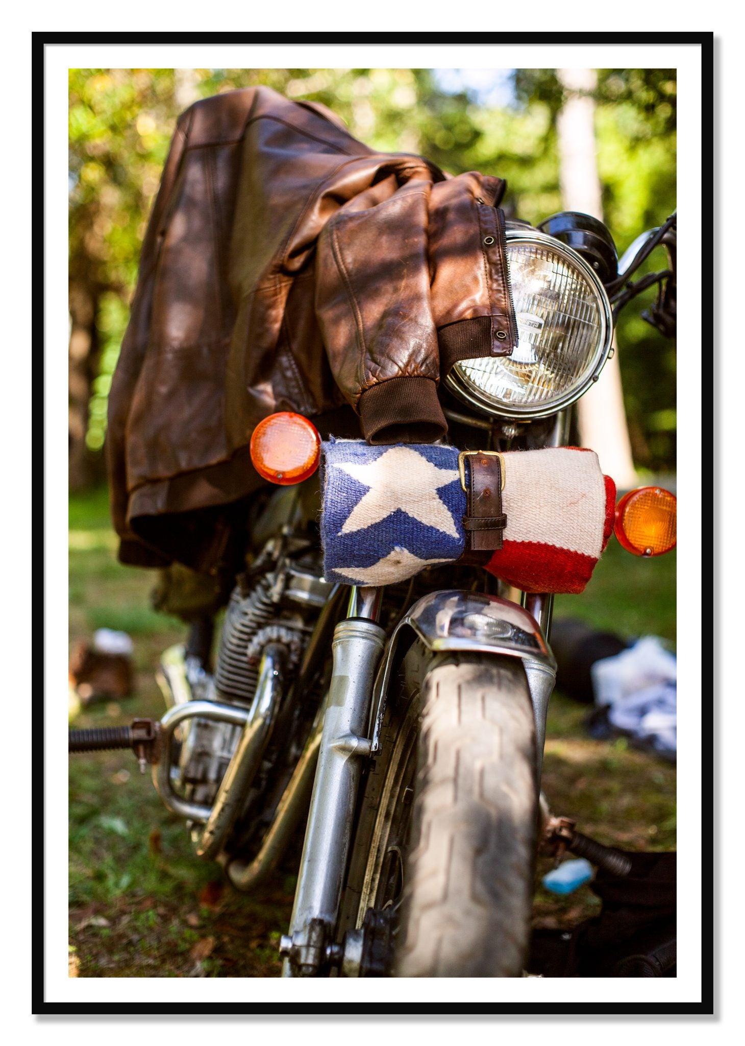Finding Main Street by Dylan Ozanich, 48×72 print with a White Border in a Black frame
