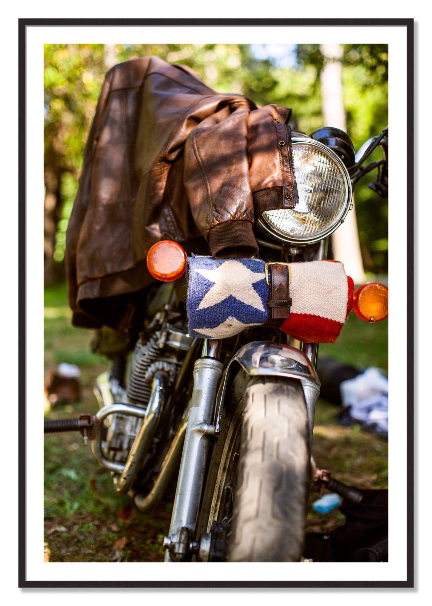 Framed photograph of Finding Main Street by Dylan Ozanich, Black Walnut frame, Borders