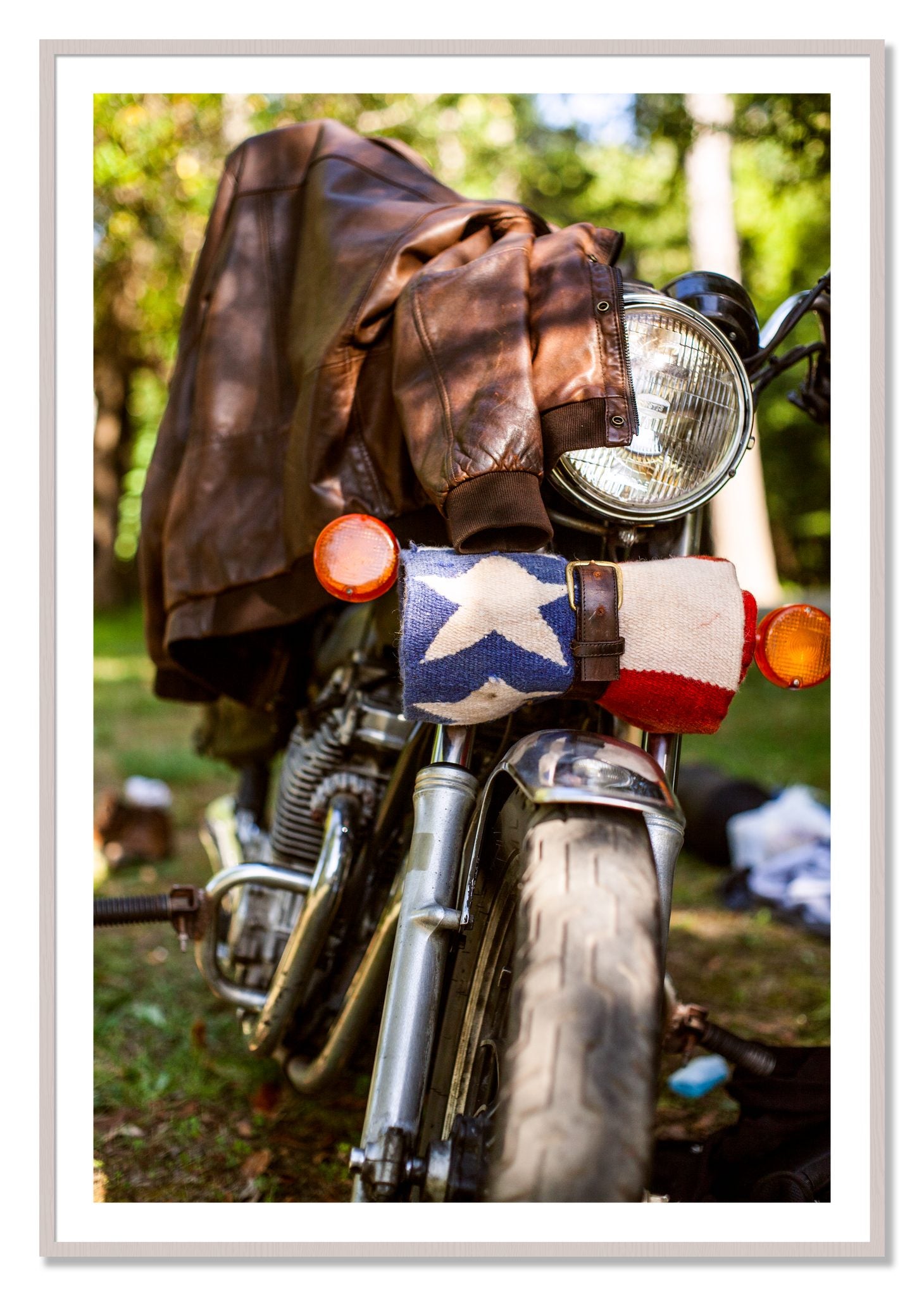 Framed photograph of Finding Main Street by Dylan Ozanich, White Maple frame, Borders