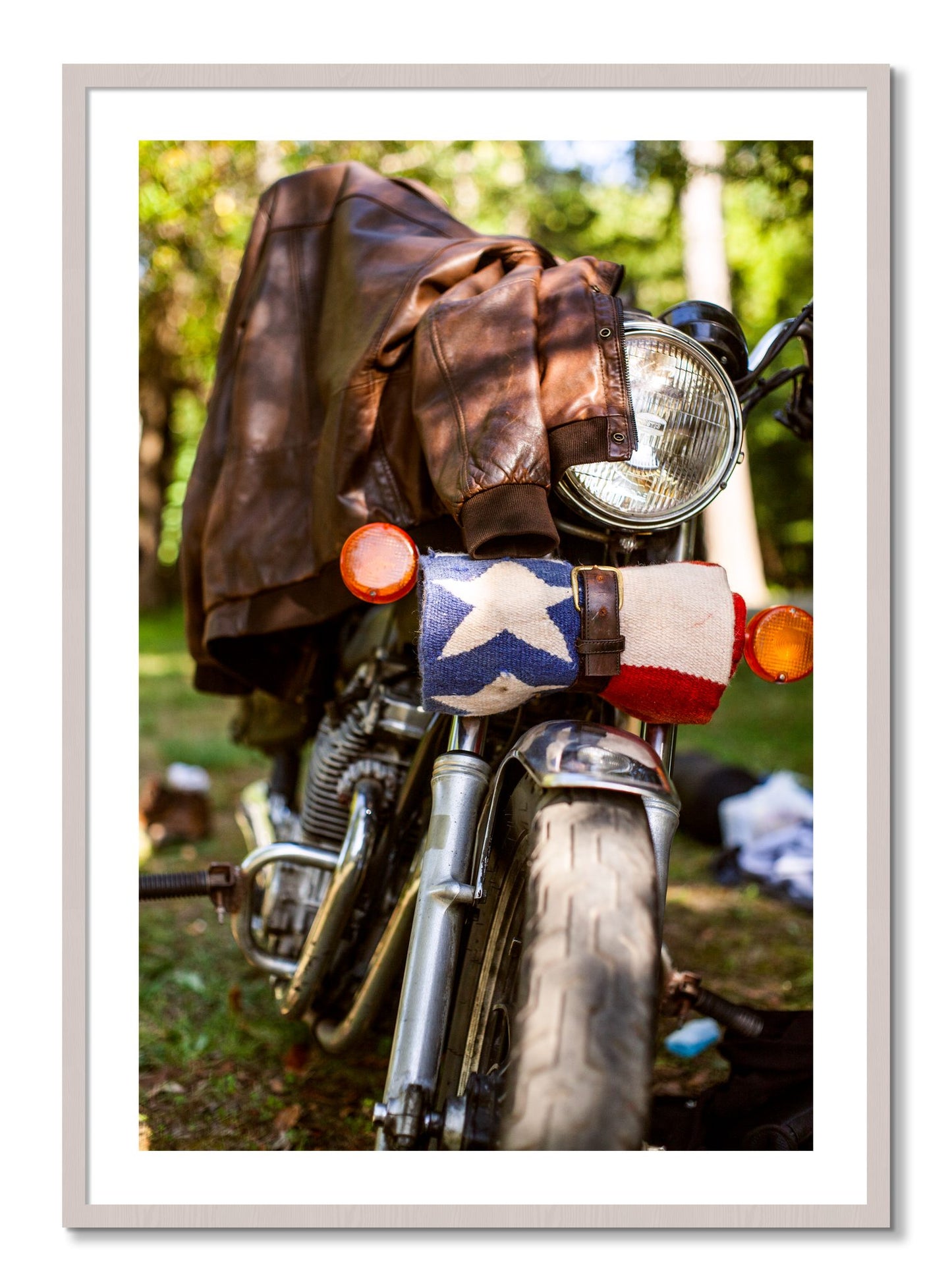 Framed photograph of Finding Main Street by Dylan Ozanich, White Maple frame, Borders