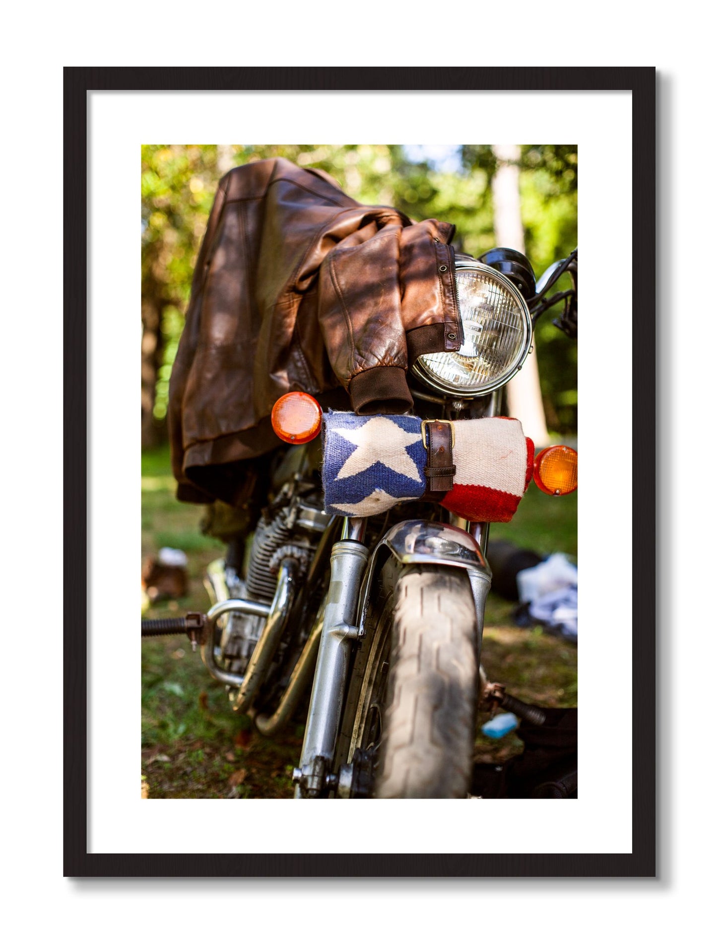 Framed photograph of Finding Main Street by Dylan Ozanich, Black Walnut frame, Borders
