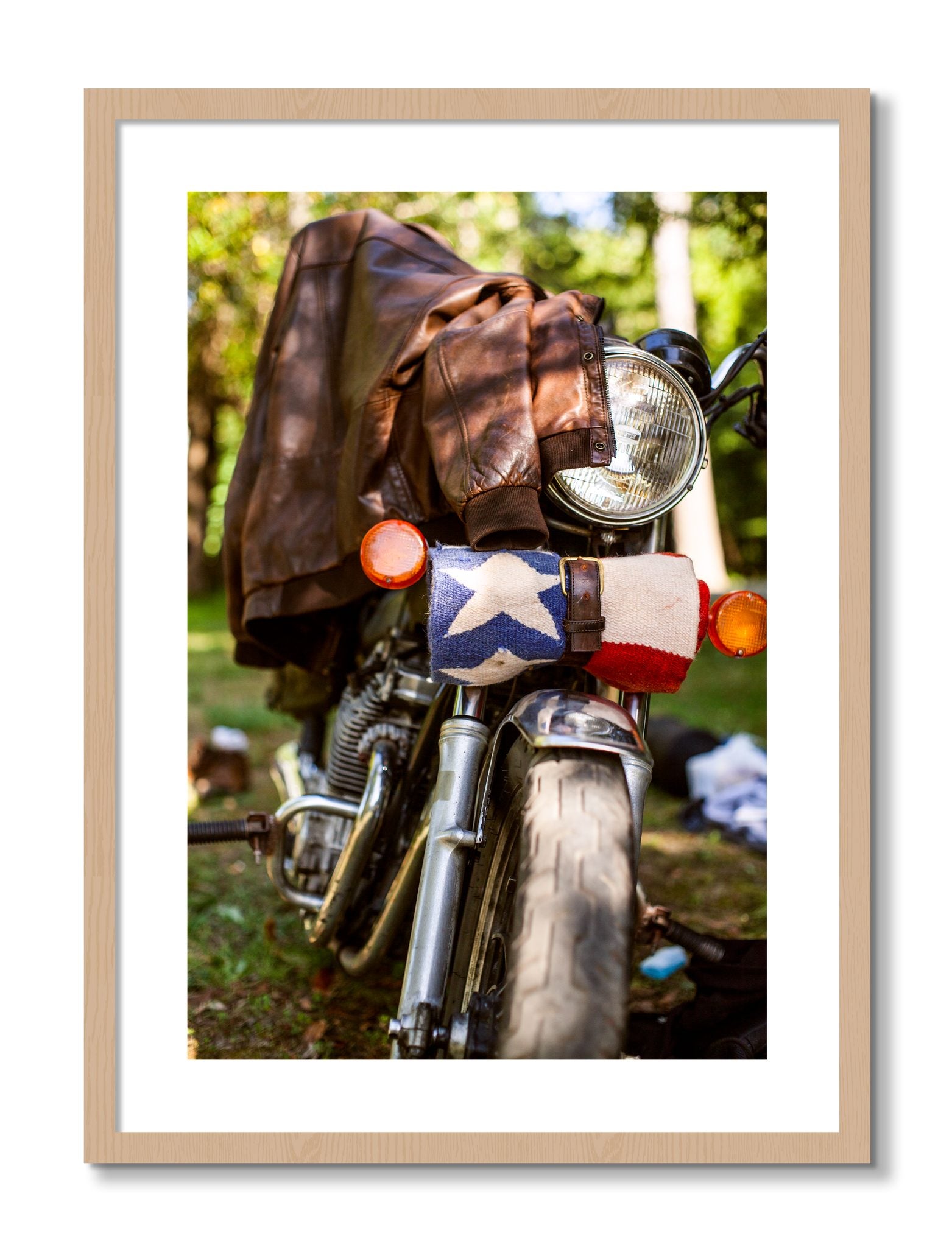 Framed photograph of Finding Main Street by Dylan Ozanich, Oak frame, Borders