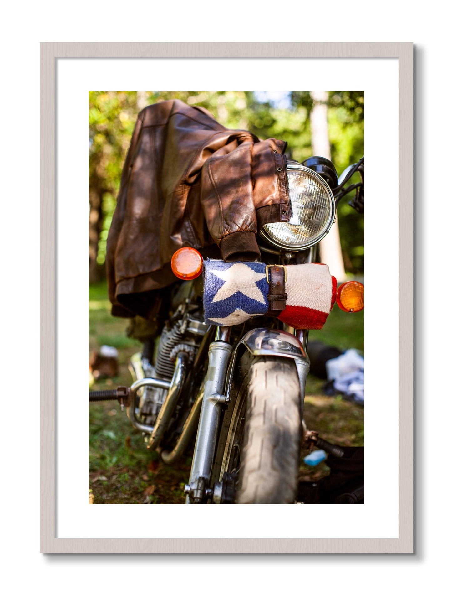 Framed photograph of Finding Main Street by Dylan Ozanich, White Maple frame, Borders
