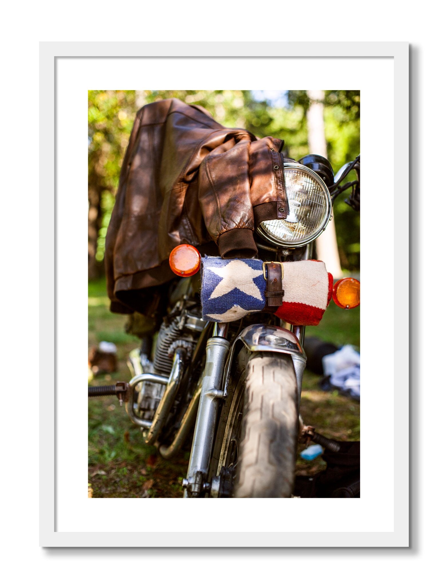Framed photograph of Finding Main Street by Dylan Ozanich, White frame, Borders
