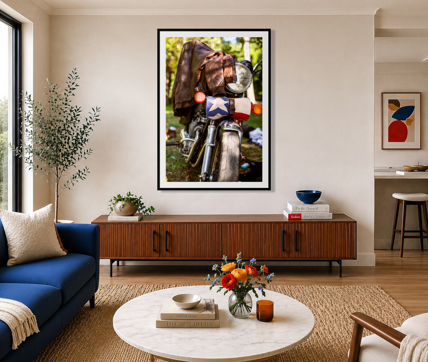 Framed photograph of Finding Main Street by Dylan Ozanich displayed on a wall