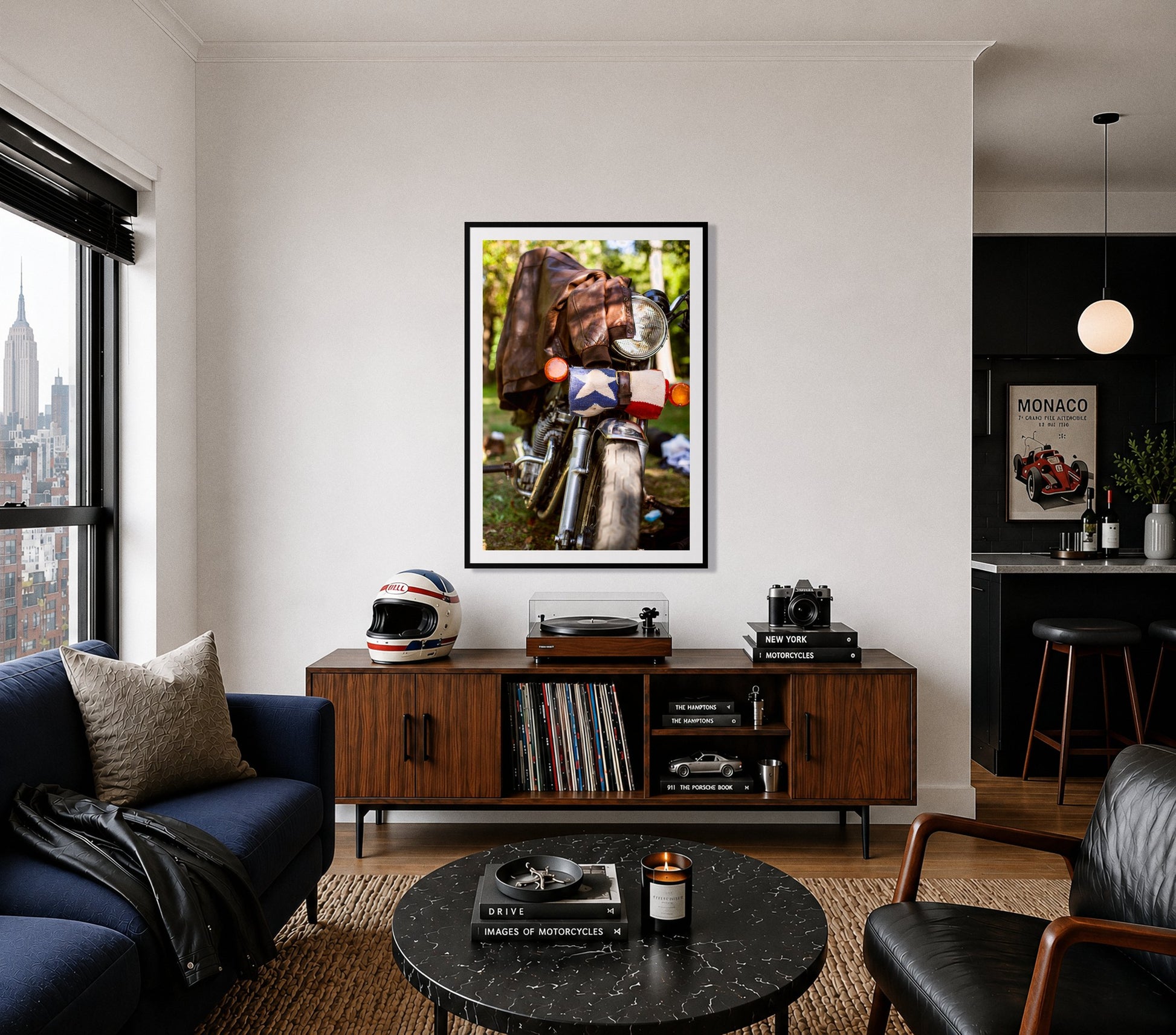 Framed photograph of Finding Main Street by Dylan Ozanich displayed on a wall
