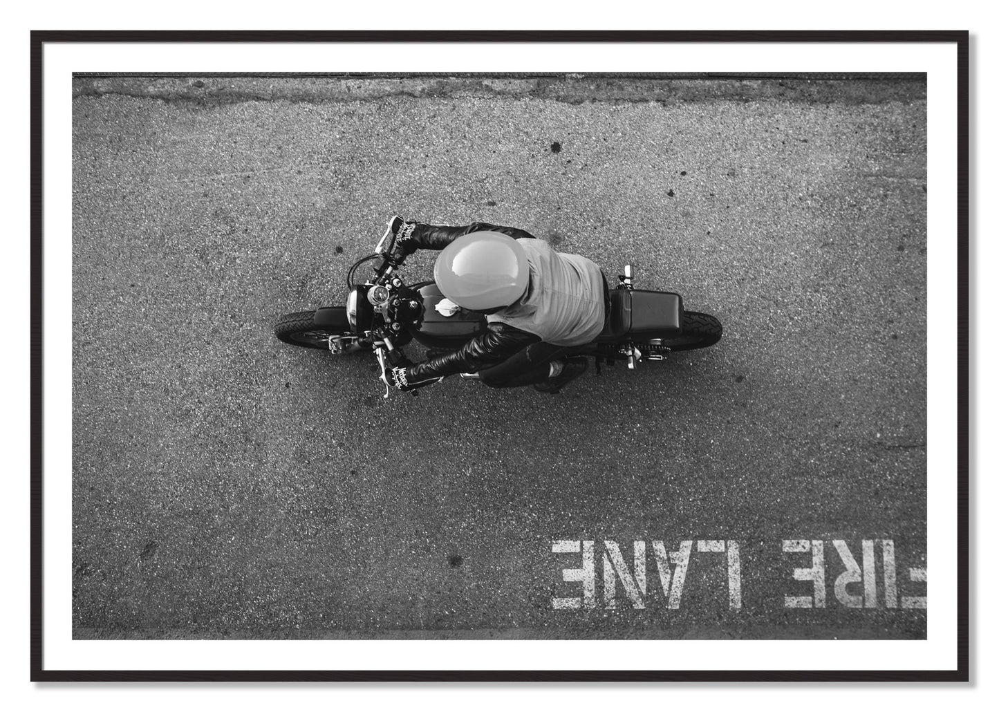 Framed photograph of Fire Lane by Dylan Ozanich, Black Walnut frame, Borders