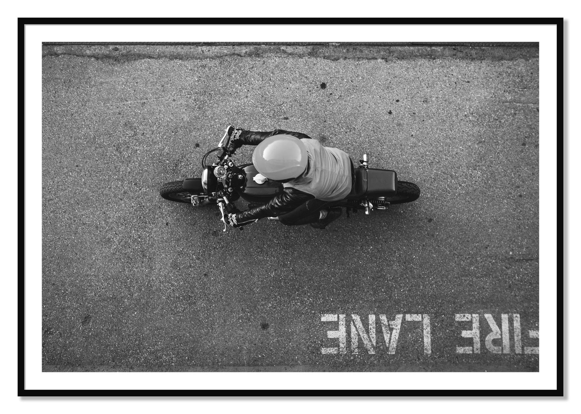 Framed photograph of Fire Lane by Dylan Ozanich, Black frame, Borders