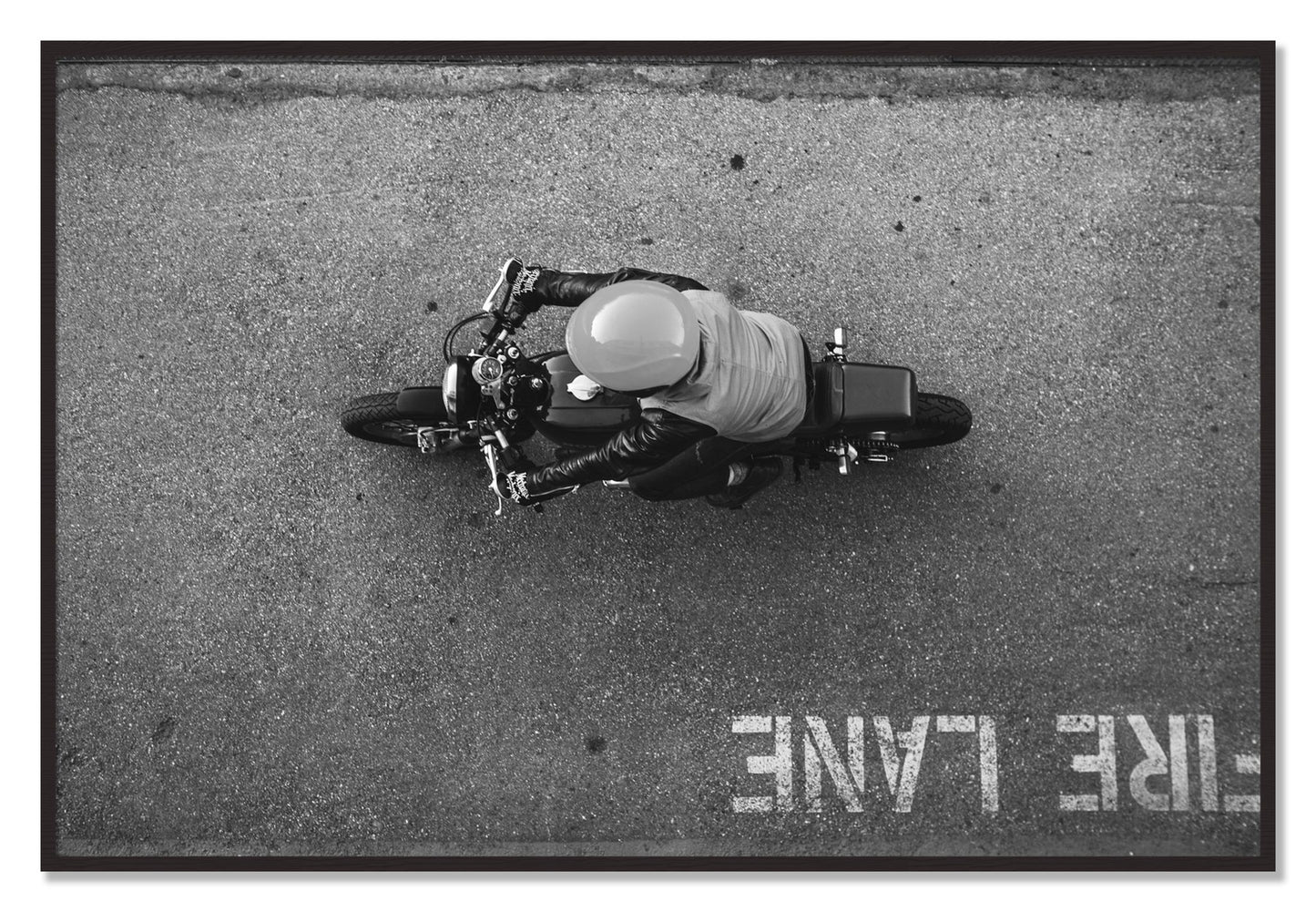 Framed photograph of Fire Lane by Dylan Ozanich, Black Walnut frame, Full Bleed