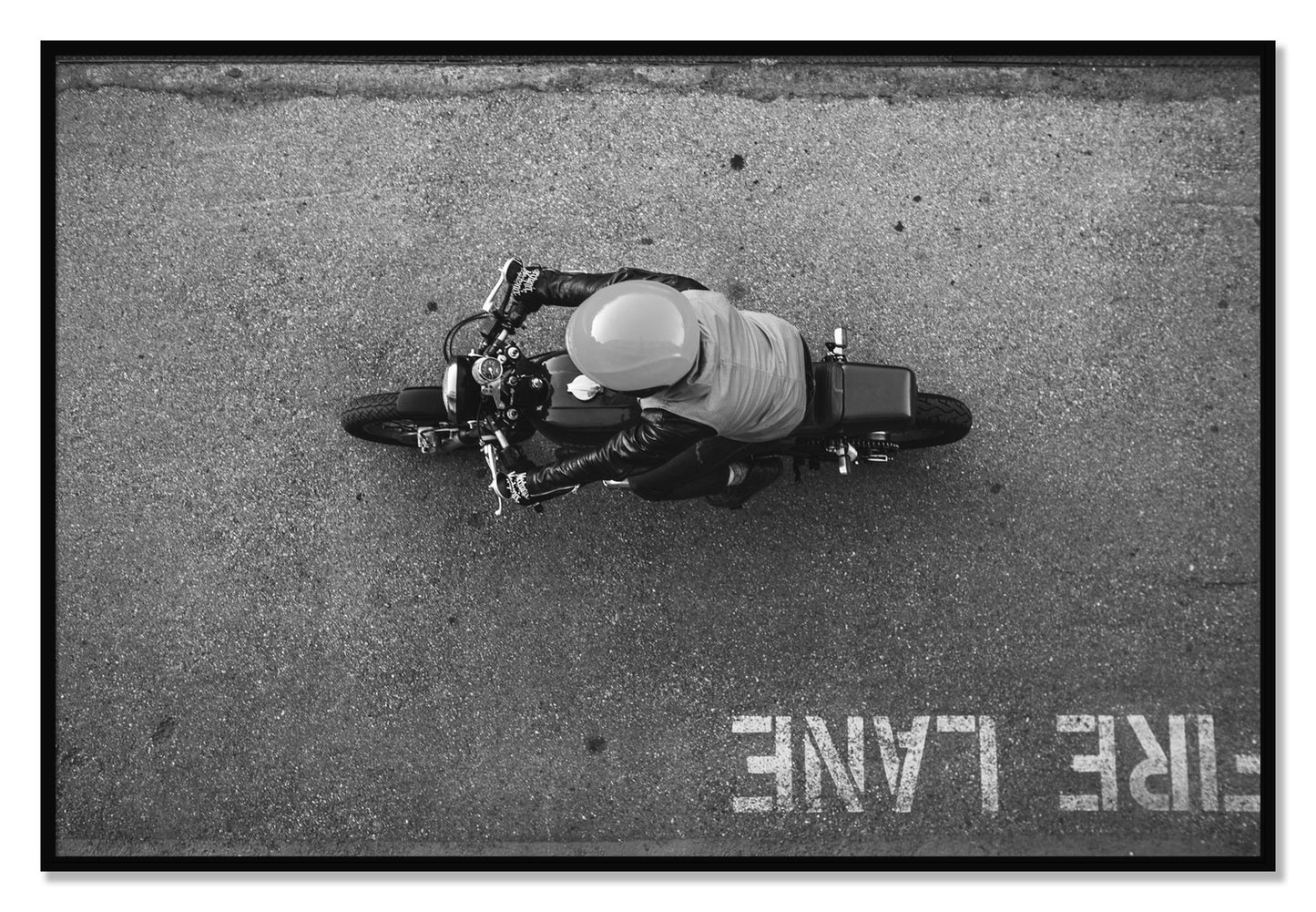 Framed photograph of Fire Lane by Dylan Ozanich, Black frame, Full Bleed